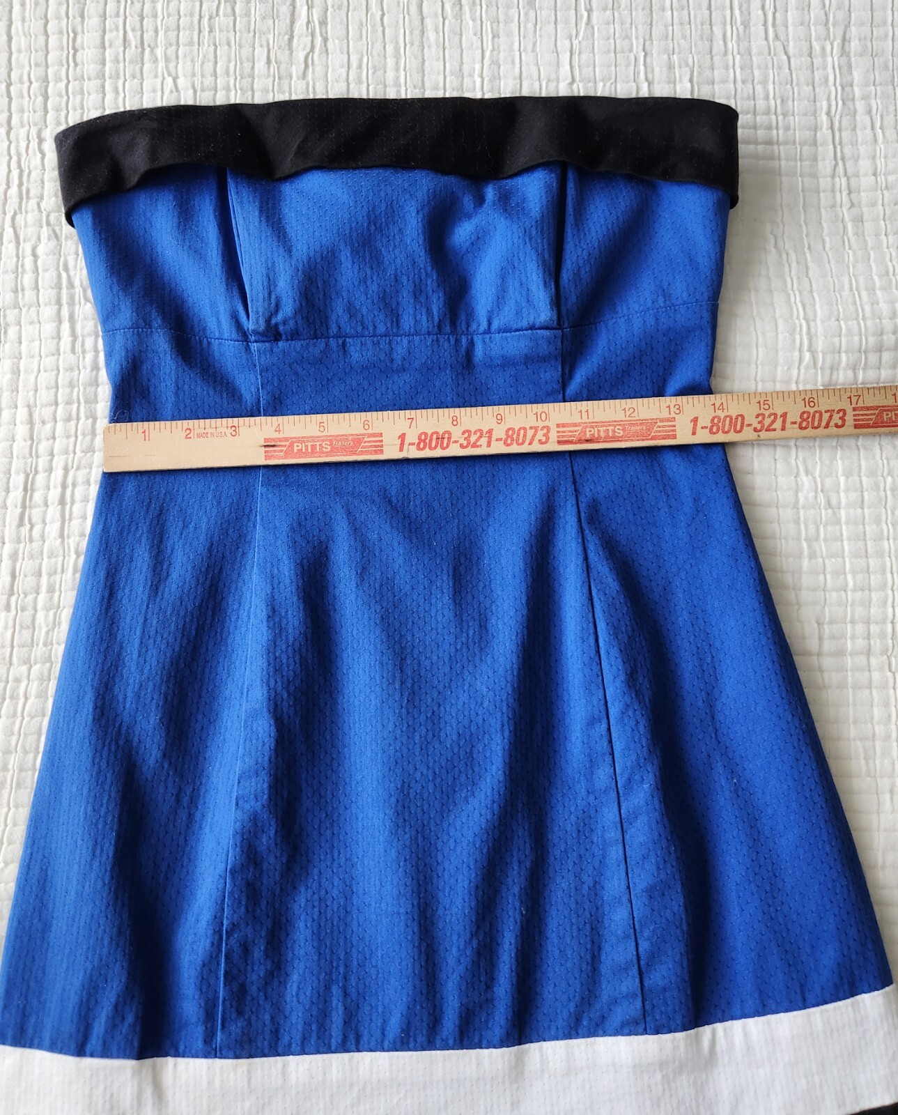 Vintage B. Darlin Strapless Colorblock Dress Size 9/10 Blue White Black