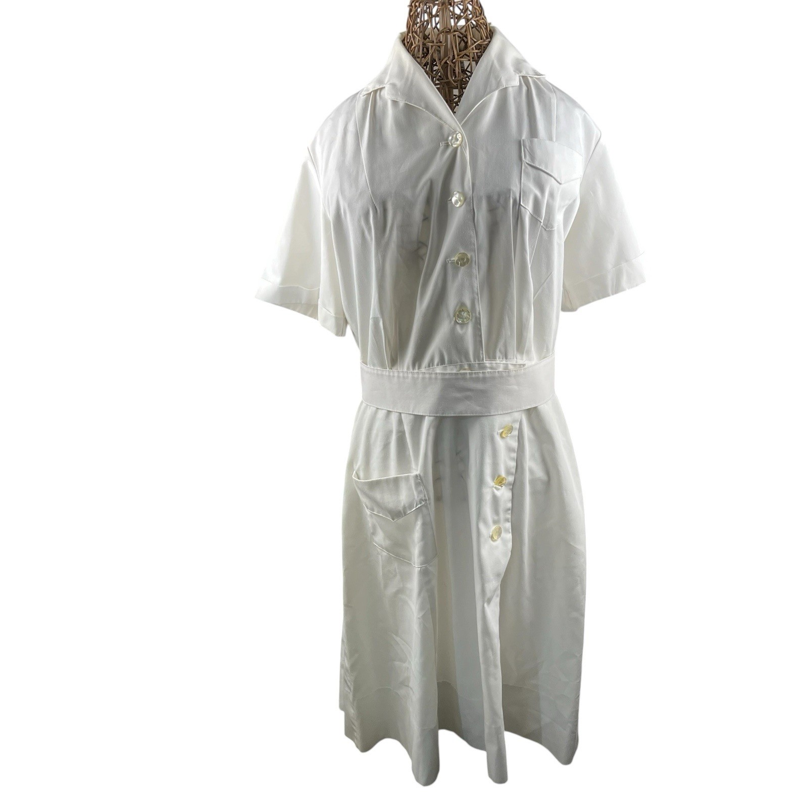 Angelica 1960s Nurse Outfit Cosplay White Size Med Short Sleeve USA READ