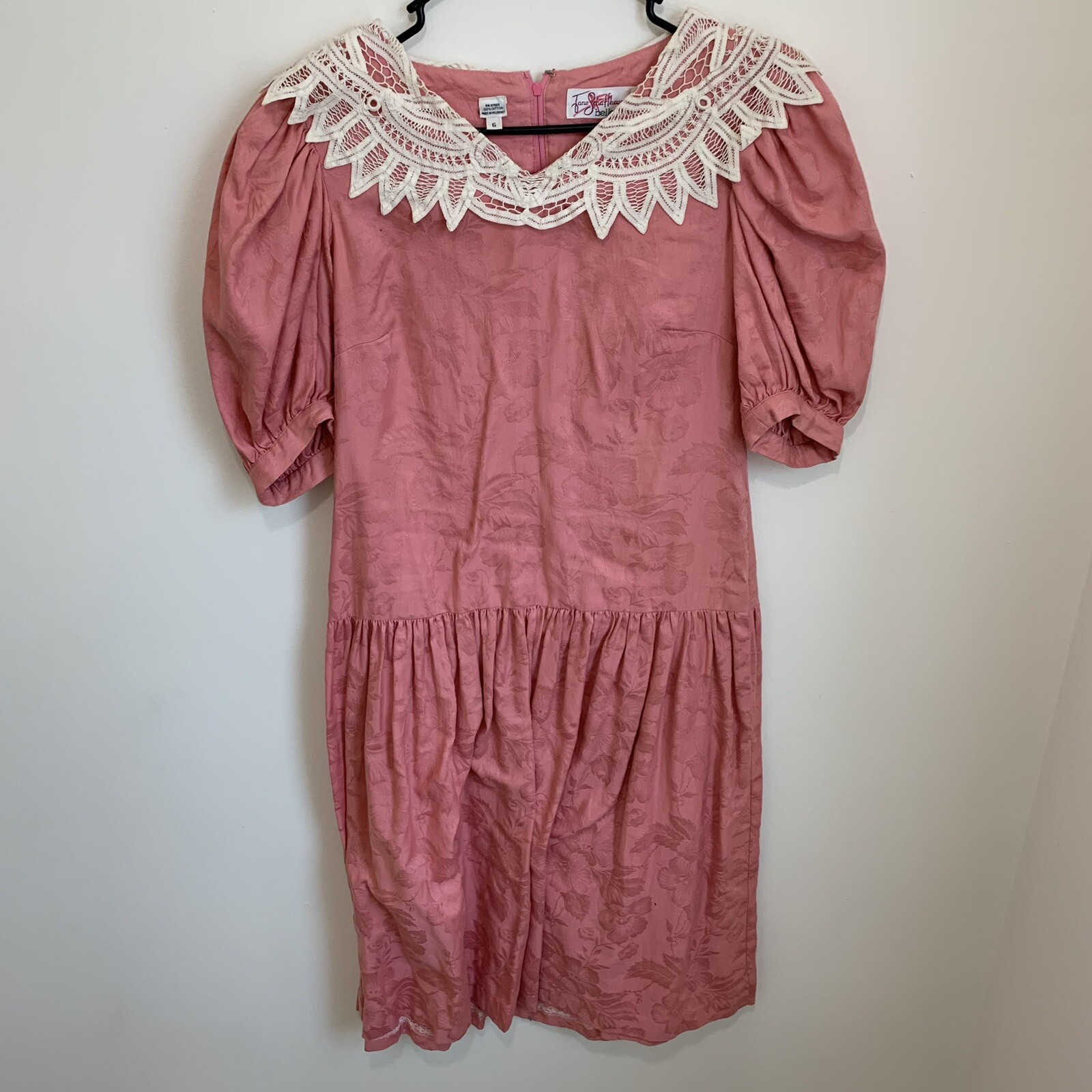 Vintage Jane Schaffhausen Belle France Dress Pink Cottage core Size 6 Costume
