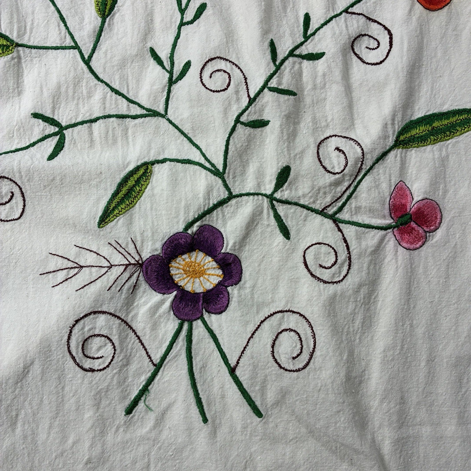 VTG de Jac Bol Cotton Floral Embroidered Smocked Sundress Maxi Ivory Womens S