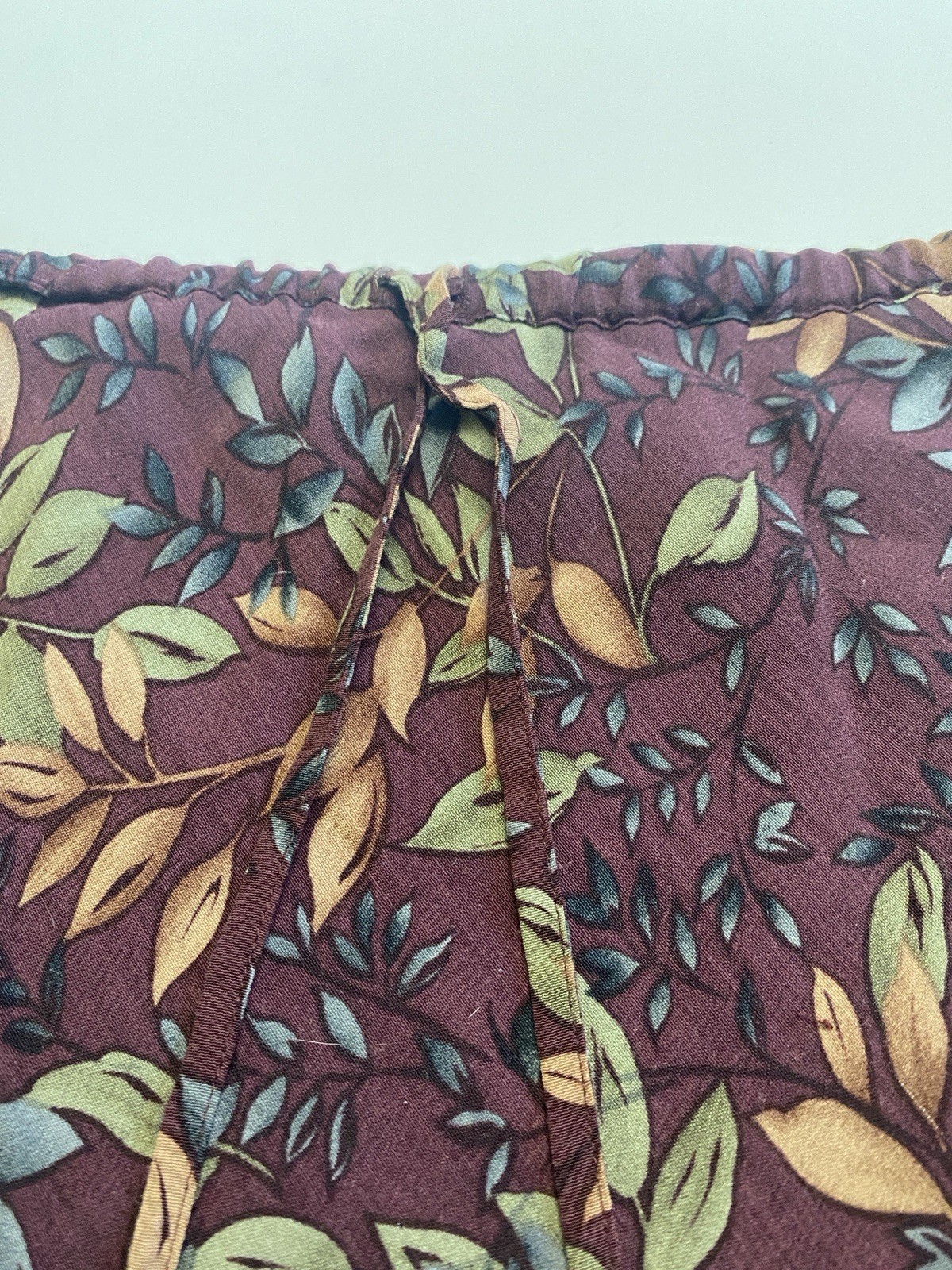 Vintage 90s LL Bean M Skirt Rayon Maxi Burgandy Provincial