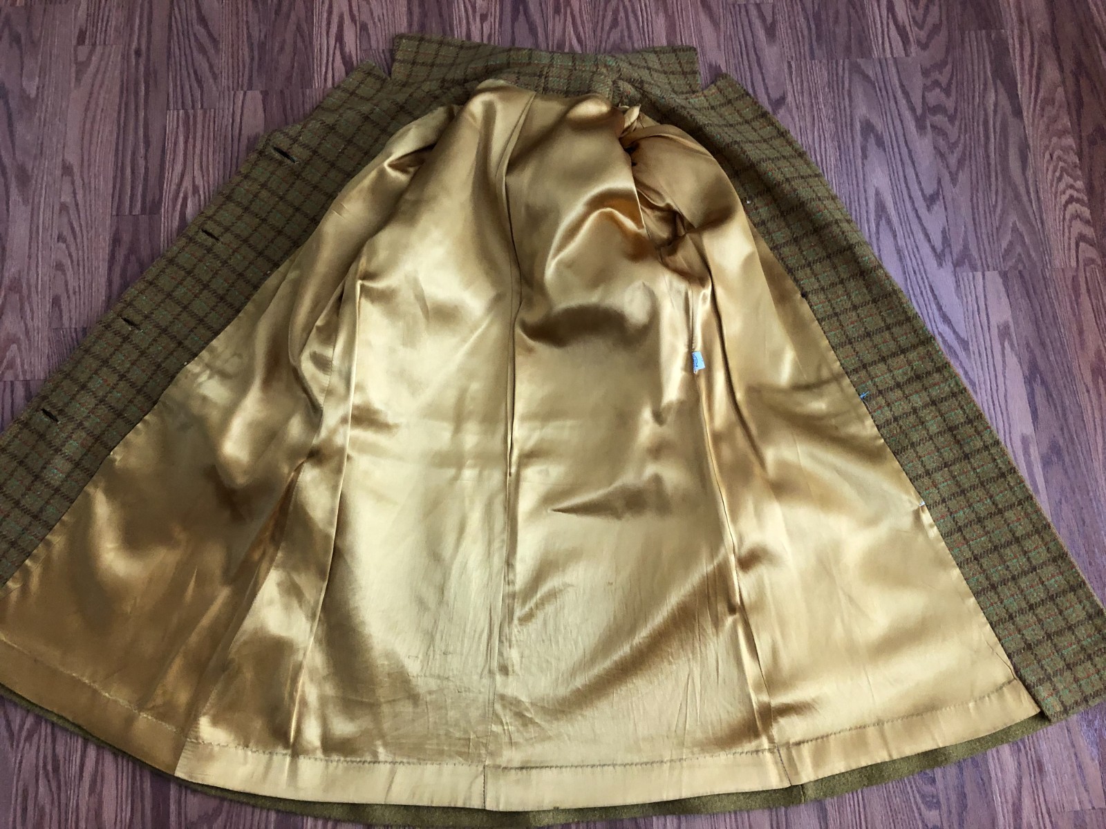 Vintage 1960s Women’s Wool Plaid Coat & Matching A-Line Dress see measurements