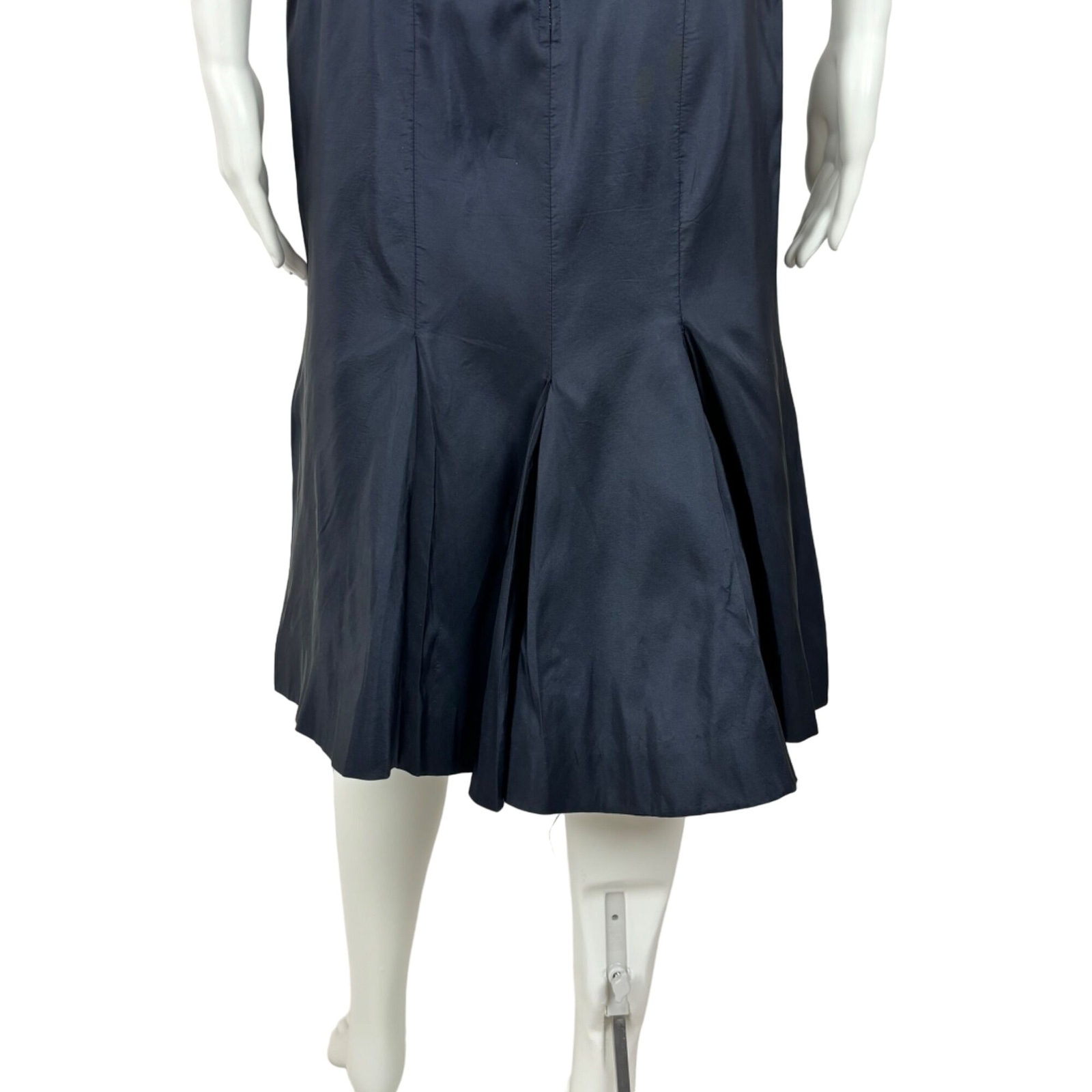 Vintage 50s Cocktail Dress Women’s XXS Winged Bodice Dark Blue Bombshell Pin Up