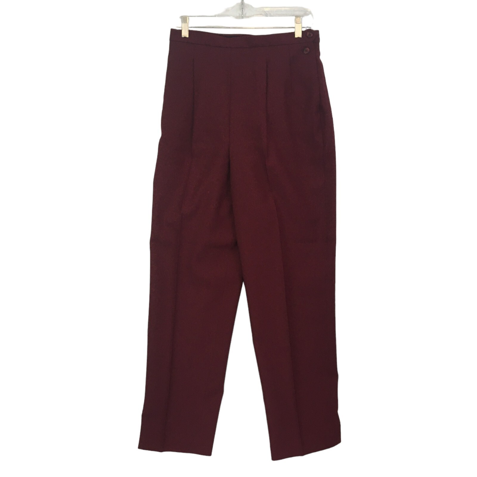 Reflections by Haggar Womens Vintage High Rise Dress Pants, Burgundy, 28 waist
