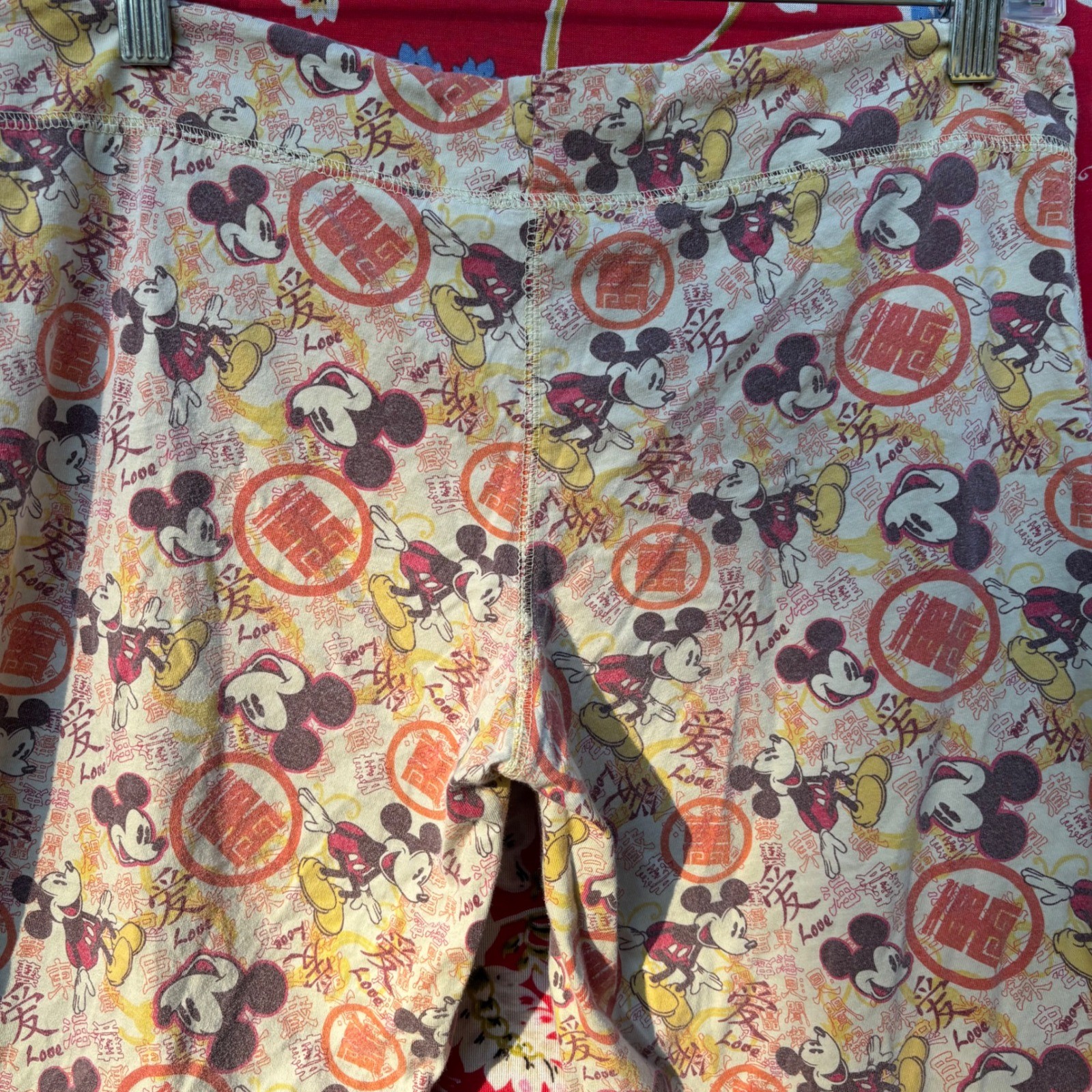 2000’s Low Rise Wide Leg Pull On Drawstring Mickey Mouse Capri Pants Size S
