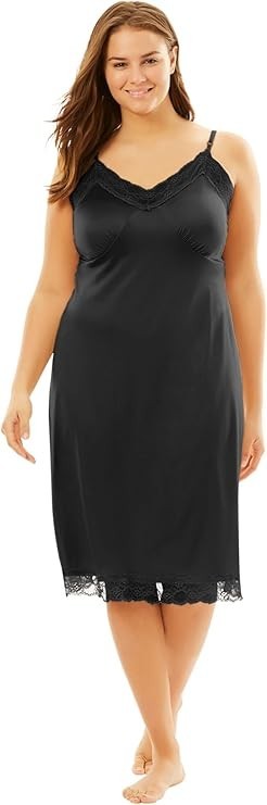 NWOT Black Comfort Choice Full Slip Double Skirted Size 1X 22/24