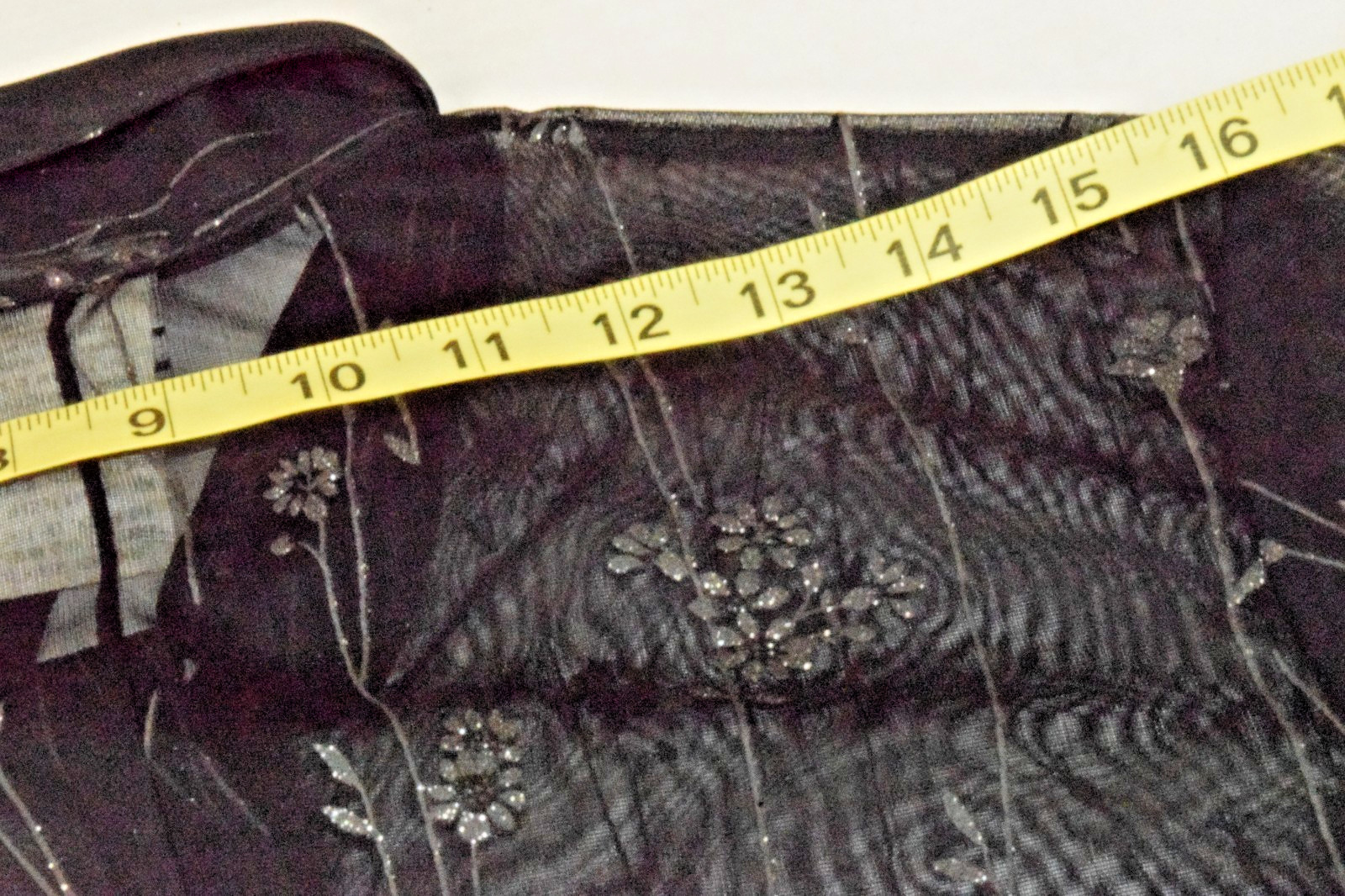 Vintage Top Anxiety Cafe Size L 90s Sheer Black Silver Glitter Flowers Made USA
