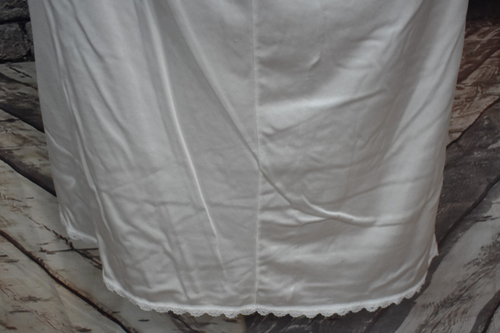 Vtg Sears Large Half Slip Nylon White Lace Sissy 29 Inches