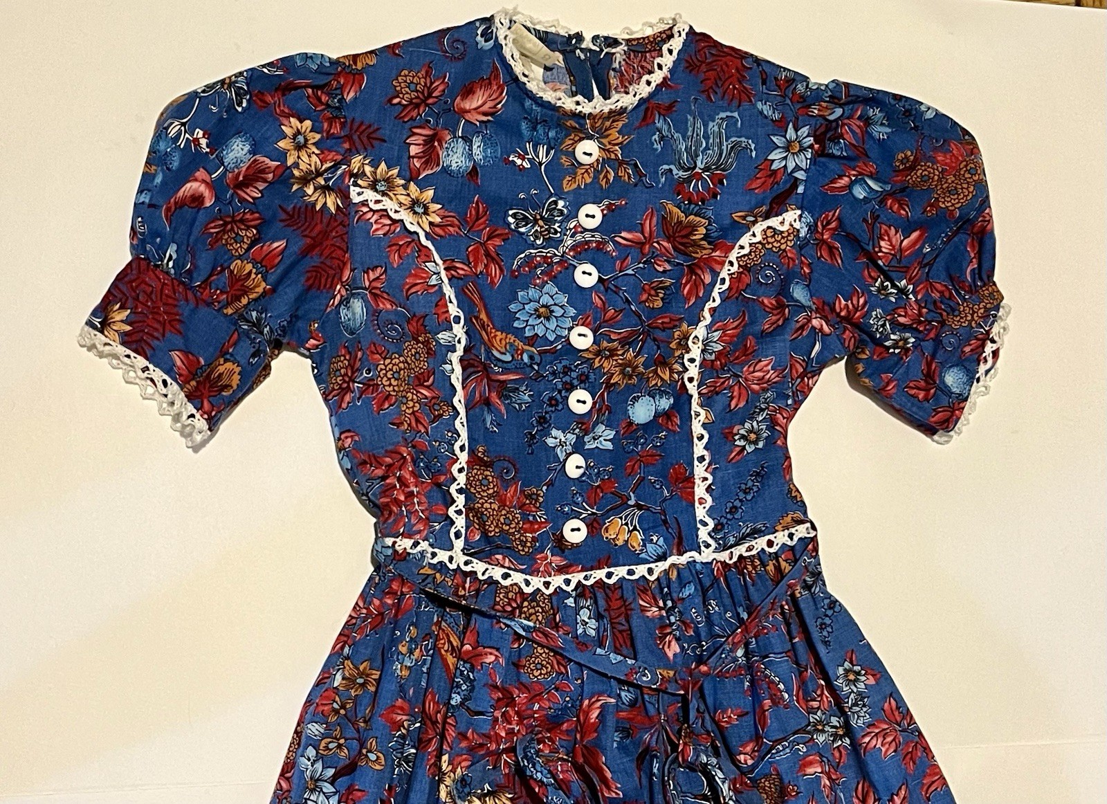 Vintage 1970s Prairie Cottagecore JCPenney Floral Print High Waist Dress Size 8