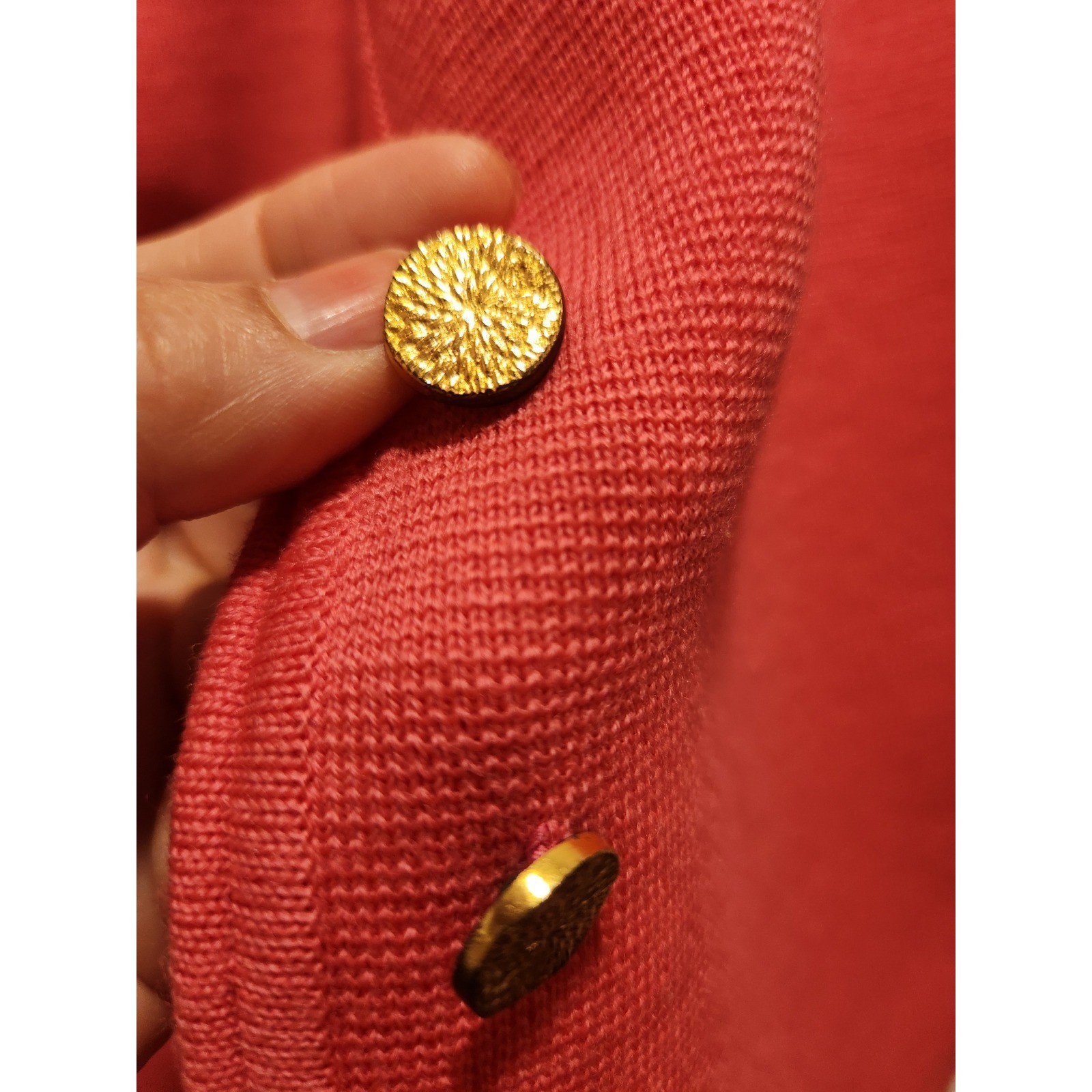 Vintage MARISA Italy Wool Twin Set Cardigan Shell Coral Sweater Set