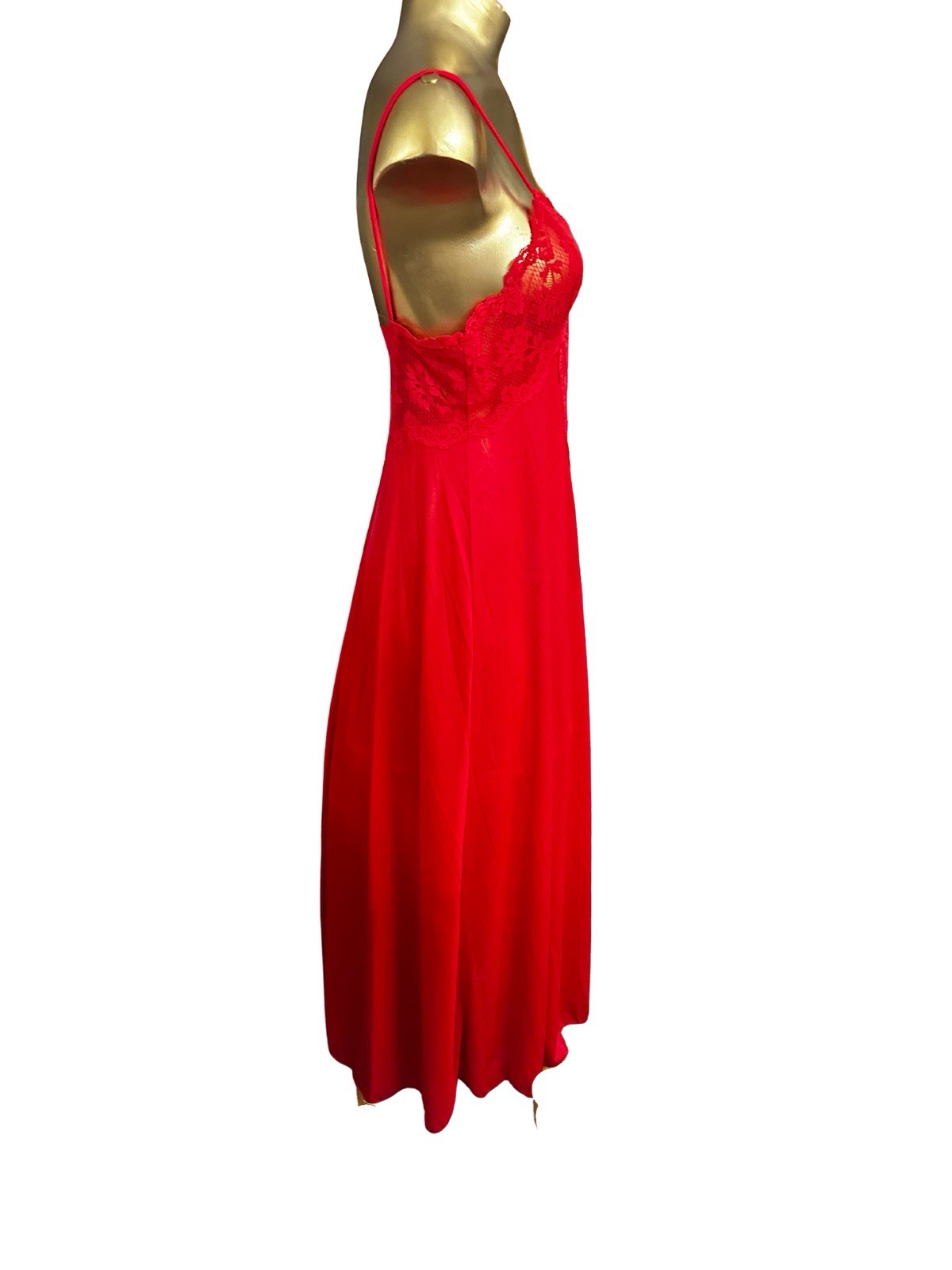 Vintage Olga Frivolous Fancies Red Nightgown Slip Dress – Medium