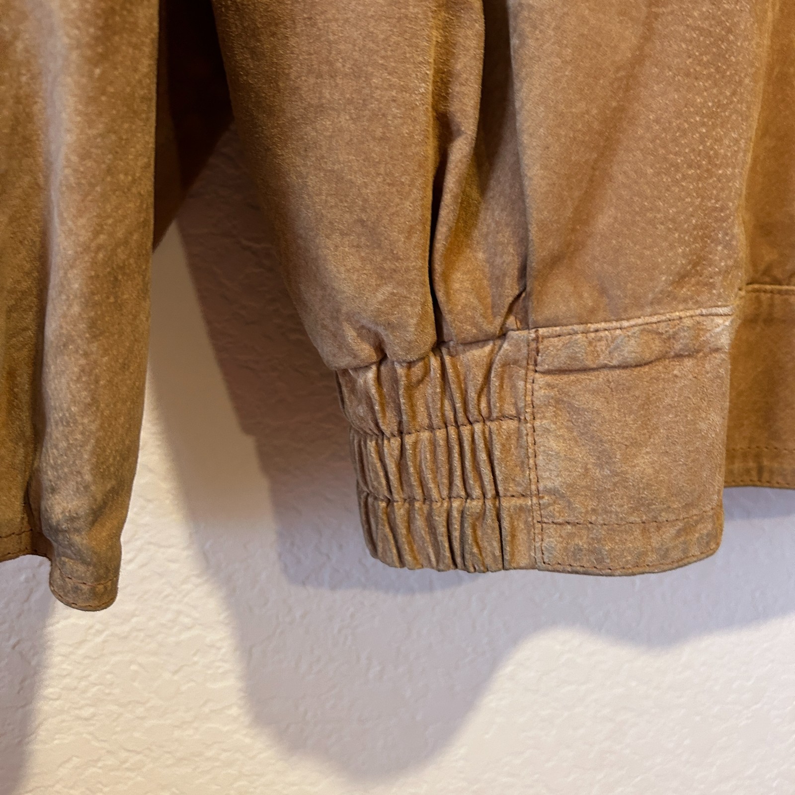 VTG 90s Avanti Suede Leather Bomber Jacket Oversized Sz L Sherpa Fleece Collar