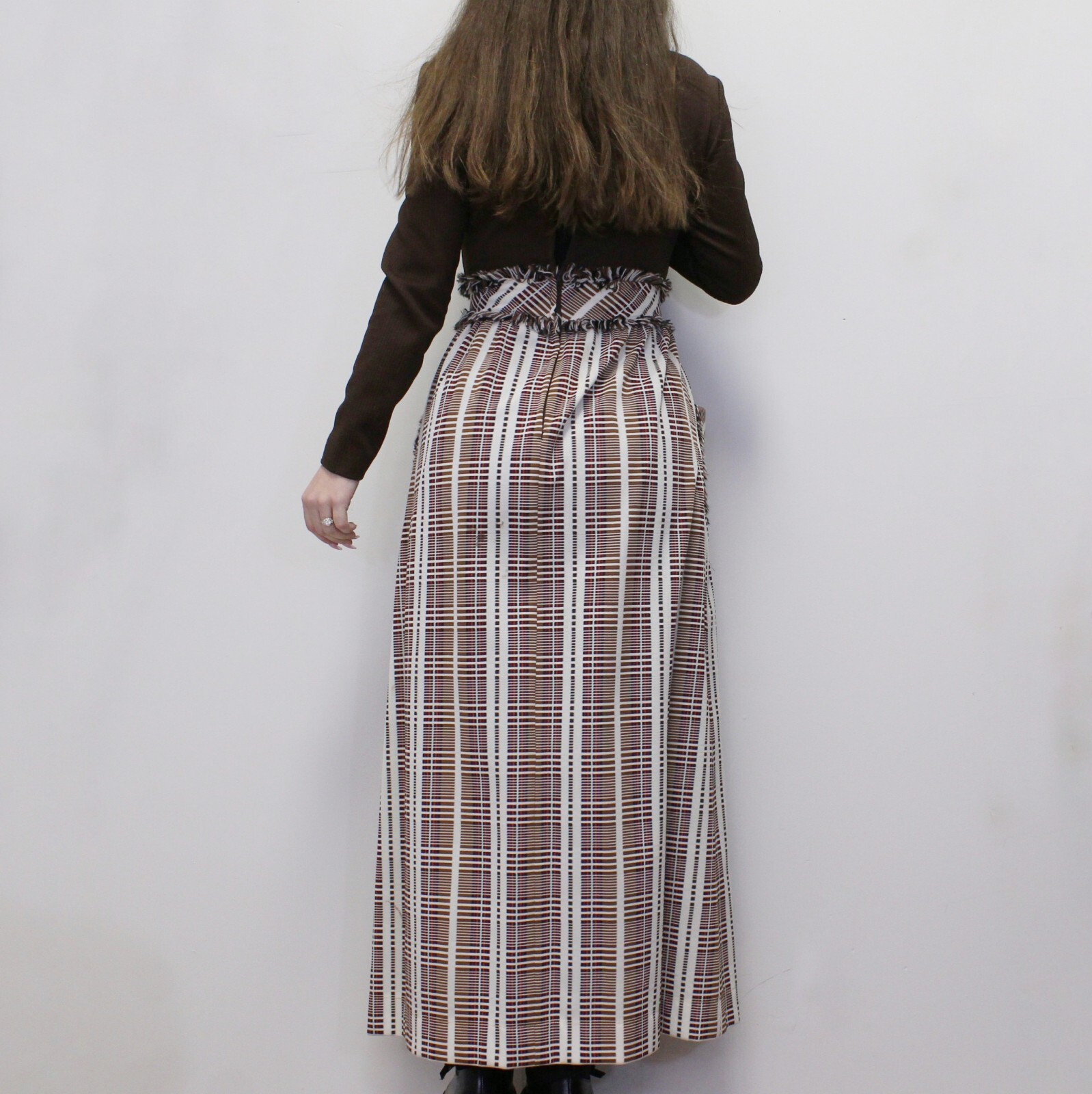 Vintage 70s Long Sleeve Maxi Dress with Mock Neck by Shady Lane