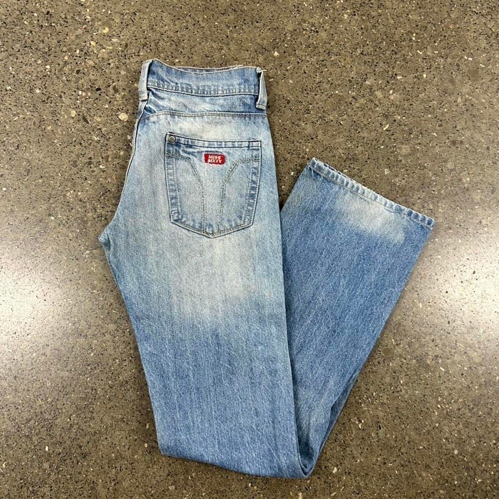 Crazy Miss Sixty Vintage Y2K Sand Washed Low Rise Flared Tommy Jeans (Size 28)