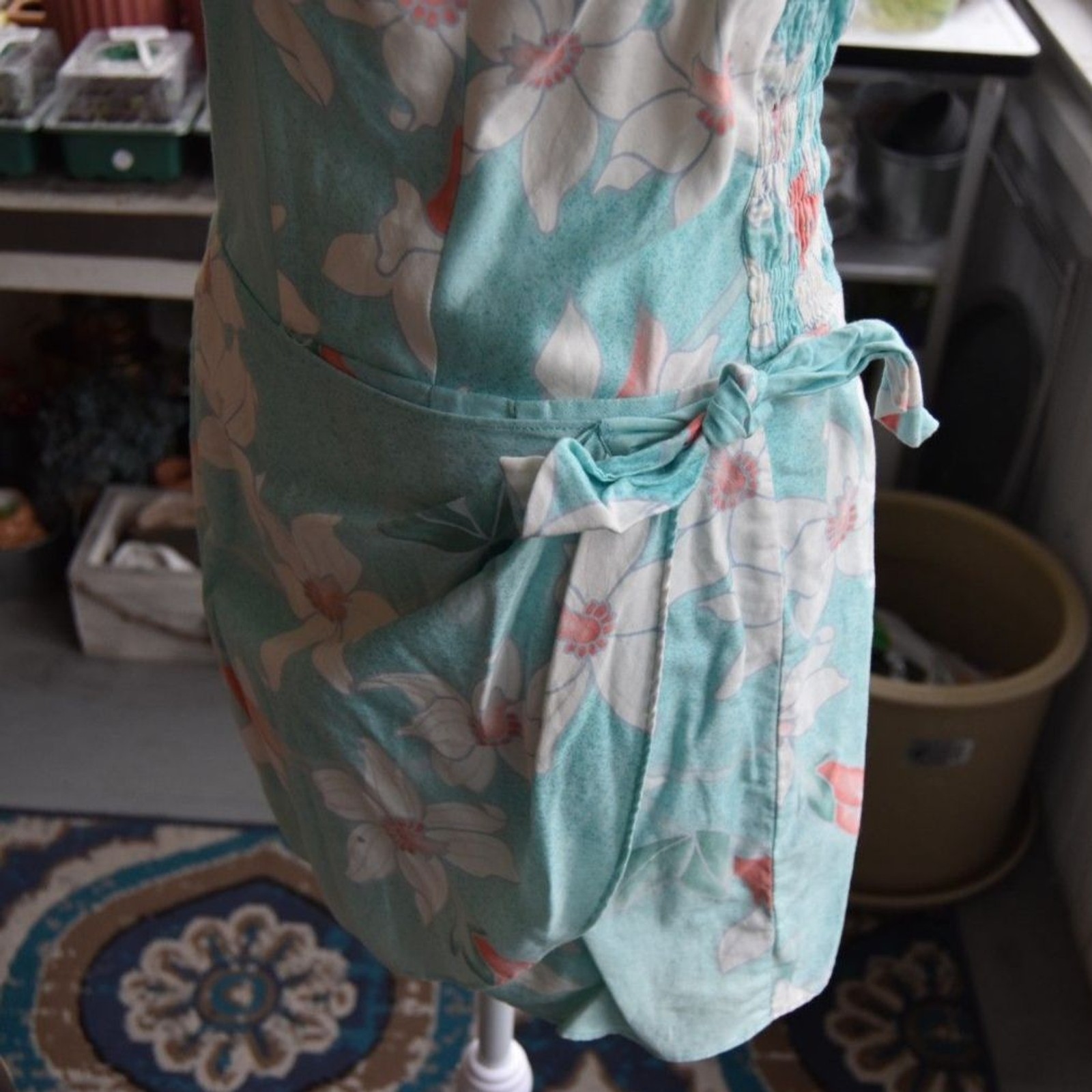 Vintage Hawaiian Playsuit Sun Fashions Floral Wrap Romper M Hawaii