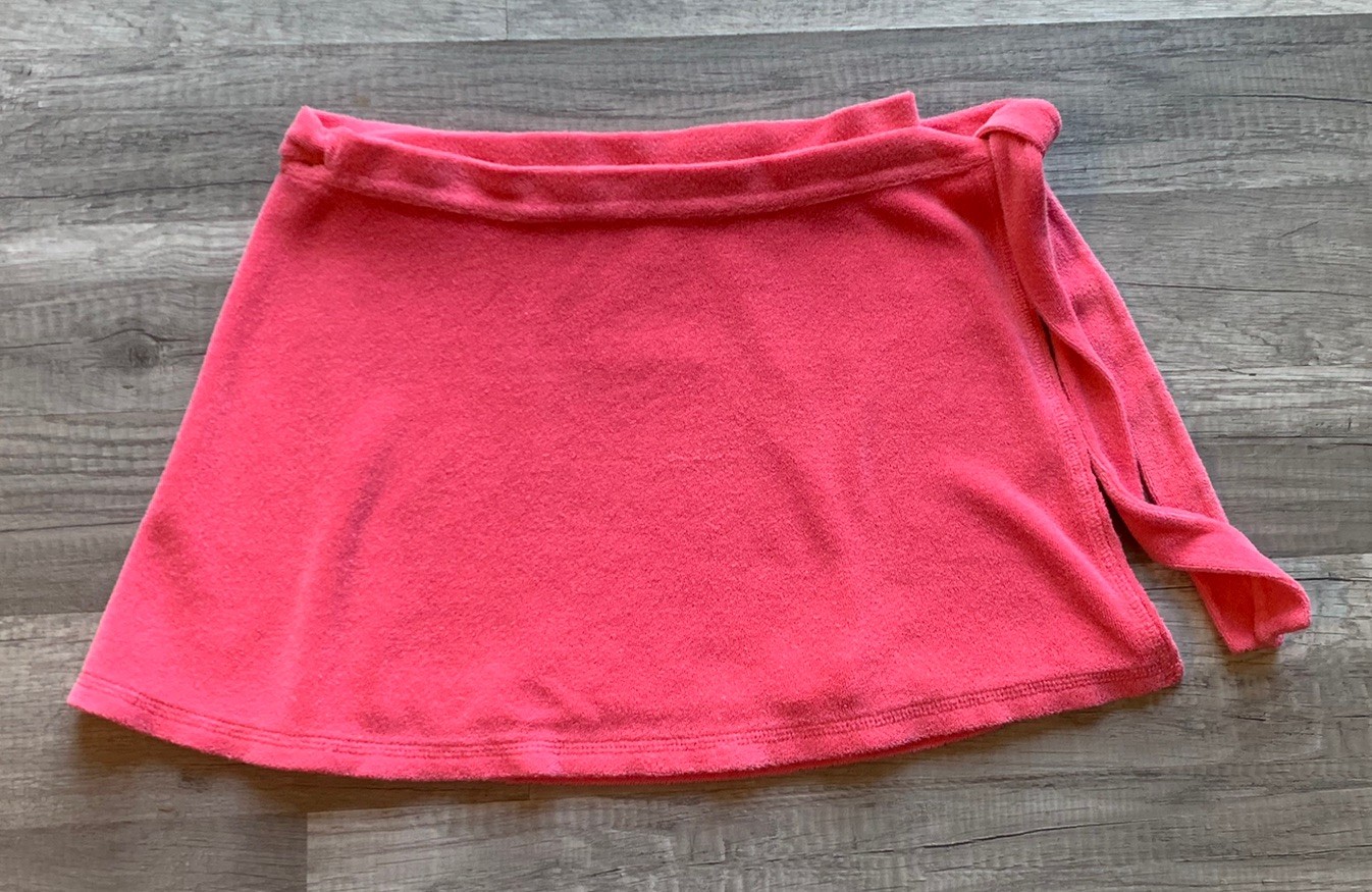 Vintage Early 2000s Juicy Couture Terry Cloth Pink Beach Skirt Coverup SZ M Rare