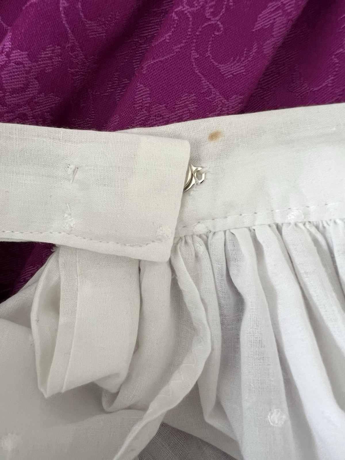 2 Skirts x Dirndl~1 Purple Damask w Lace~1 Embroidery Roses Dots Eyelets~S or M