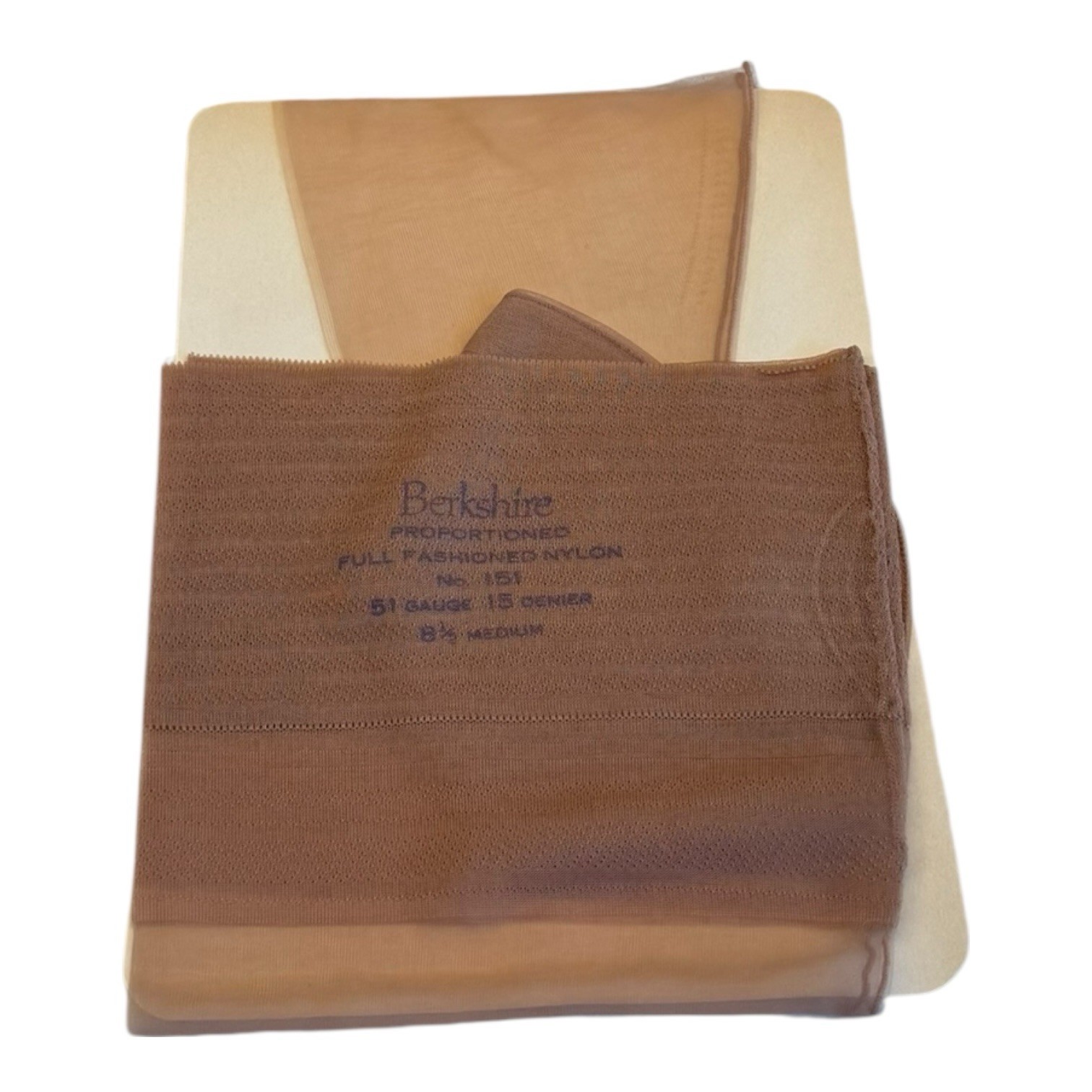Berkshire Proportioned Backseam Stockings 151 Honey Beige Cuban Heel 8 1/2 M