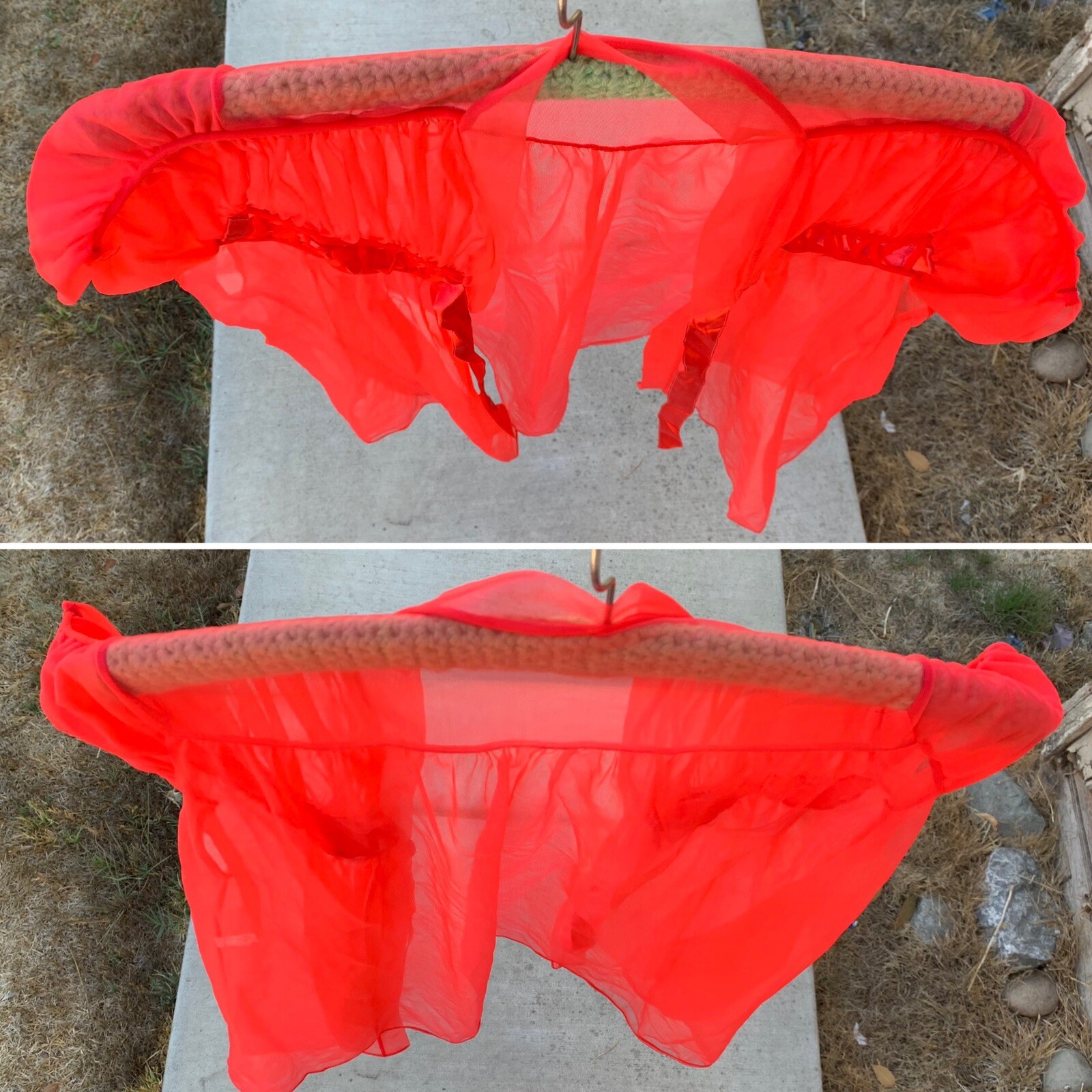 vintage Padora Lingerie made in California sheer nylon bed jacket lingerie top M