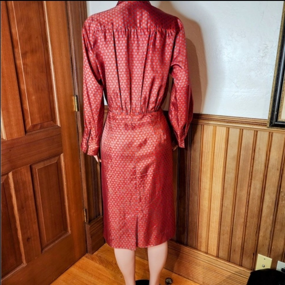 Nancy Greer New York Vintage 50s 60s Red Blue Floral Dress