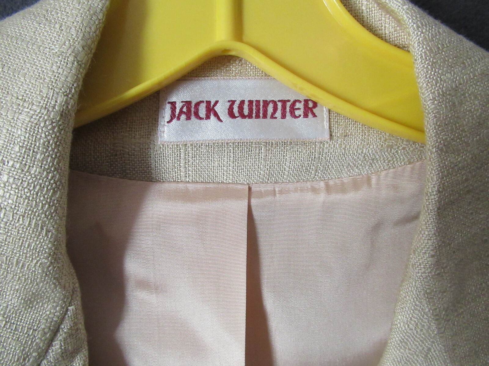 NWT Vintage Jack Winter Rices Nachmans Beige Rayon Flax Career Suit Jacket 8