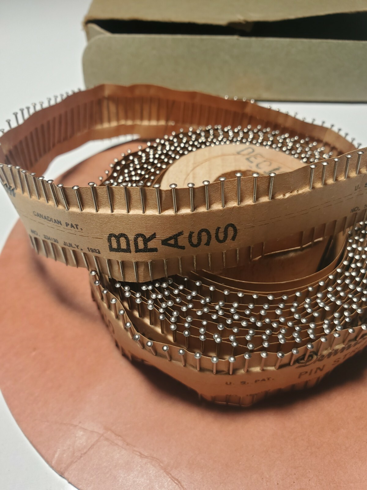 Vintage Embroidered Head Band New & Brass pin rolls for pin industrial machine.