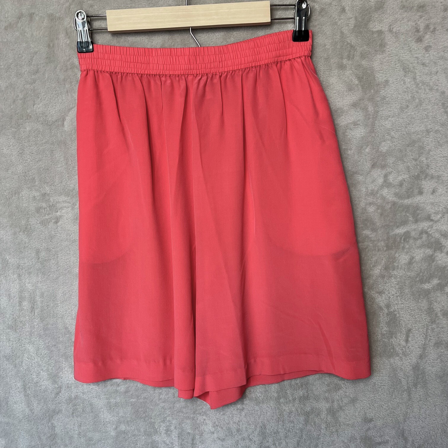 David Hollis Silk Top & Shorts Set 2 Piece Womens Small Coral Pink 90s y2k