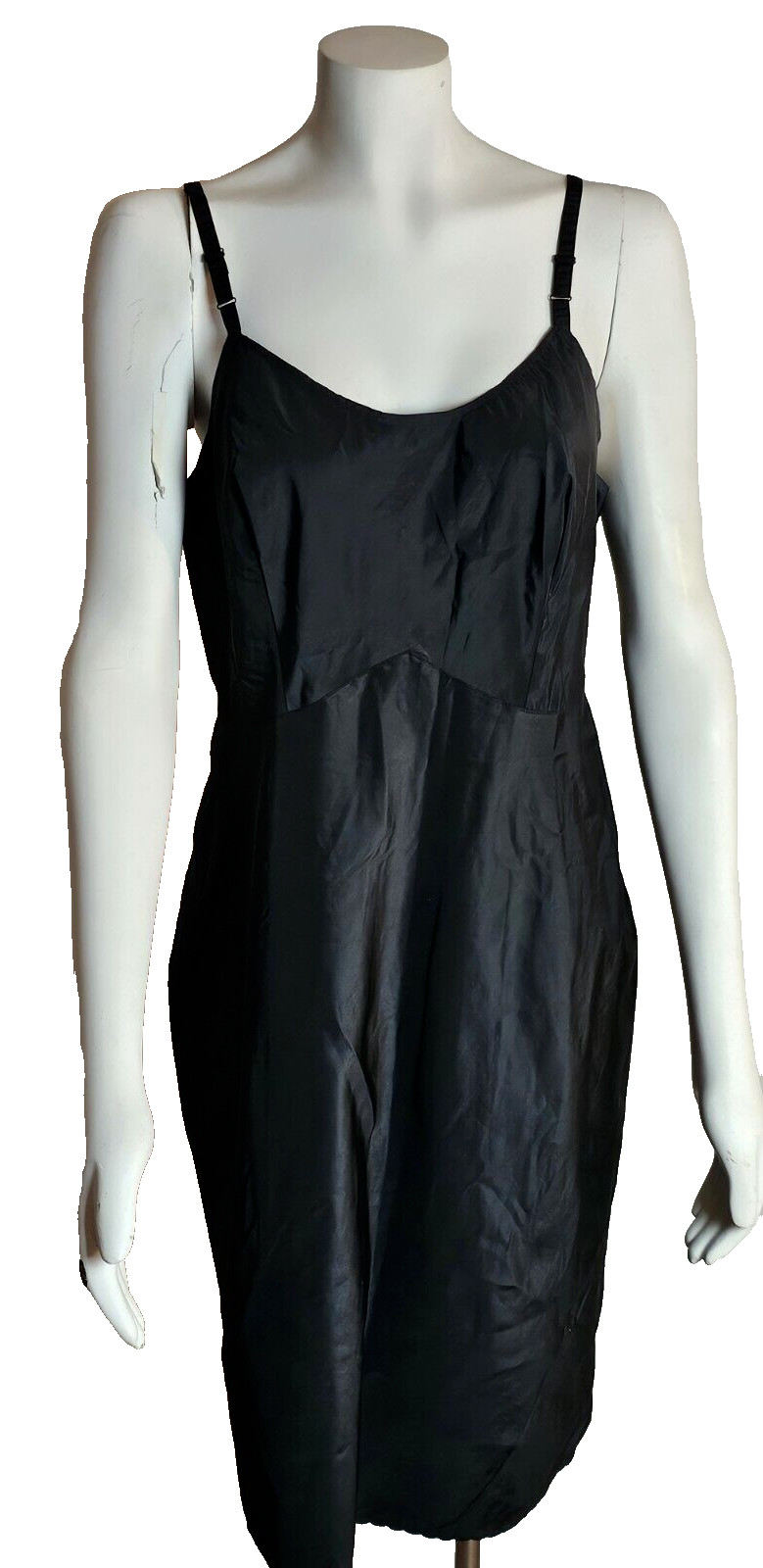 Vintage Women’s Snip-It Lingerie Black Matte Pencil Full Dress Slip Size 38