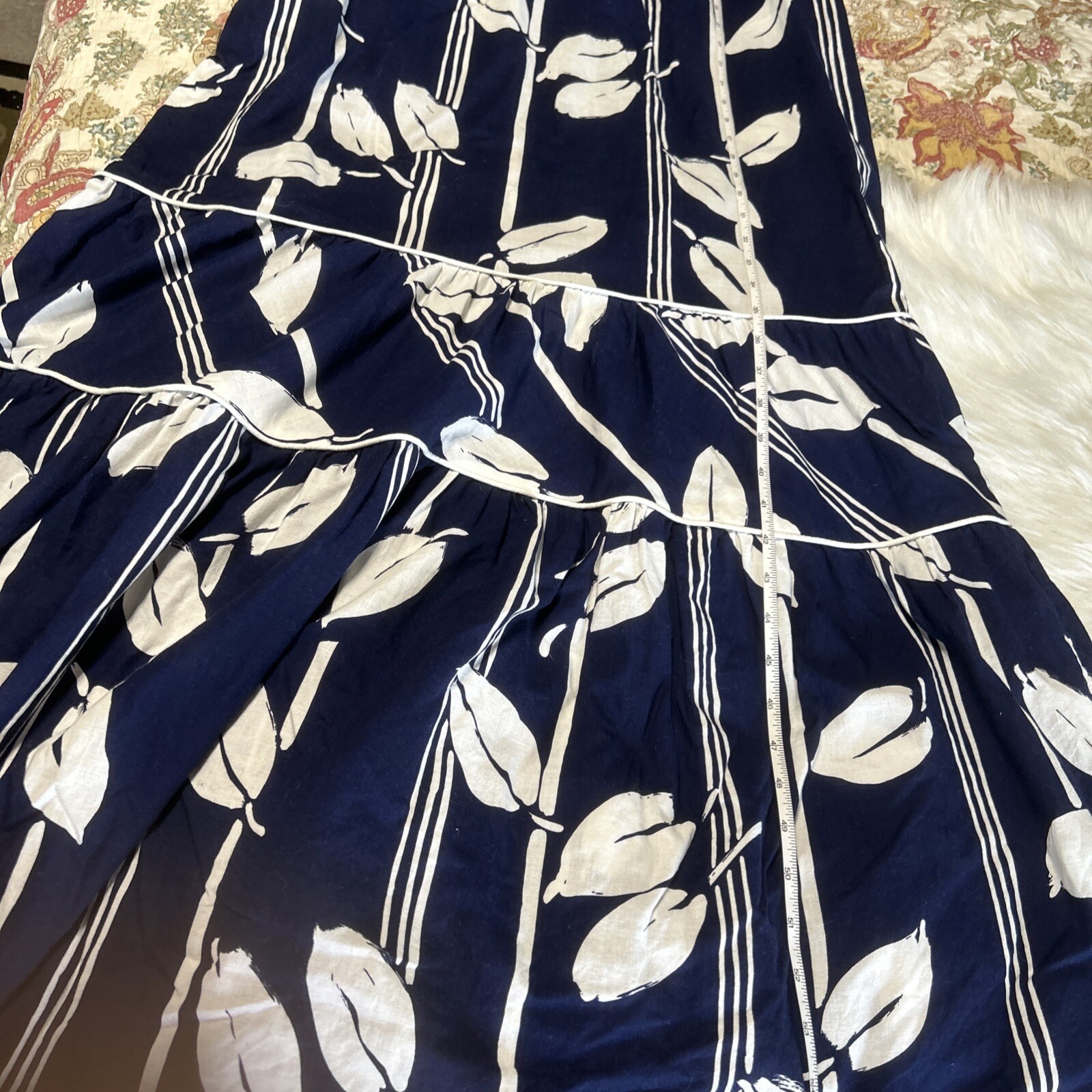 Vintage Lola Hawaii Tierd Maxi Dress With Balllon Sleeves Sz 16 Tall ,Pockets