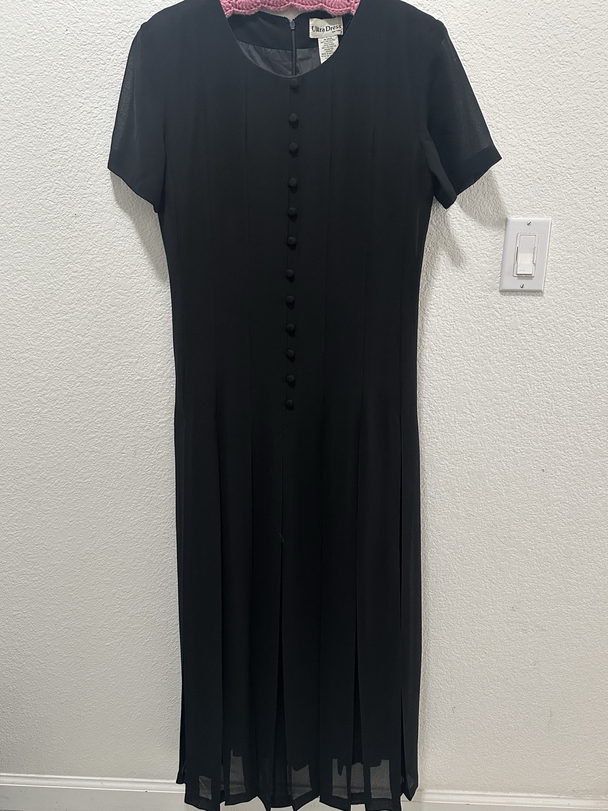 Vintage Ultra Dress Black Pleated 10