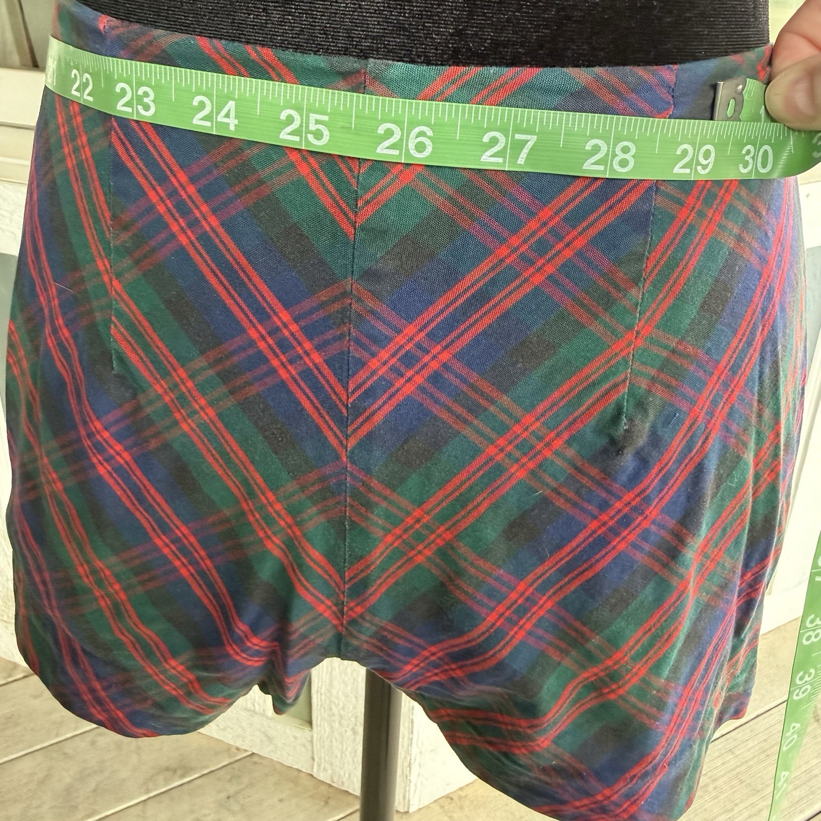 2pc VTG 60s MCM Sailor Bikini Plaid Swimsuit Boy Shorts ILGWU Union Made Sz S/M