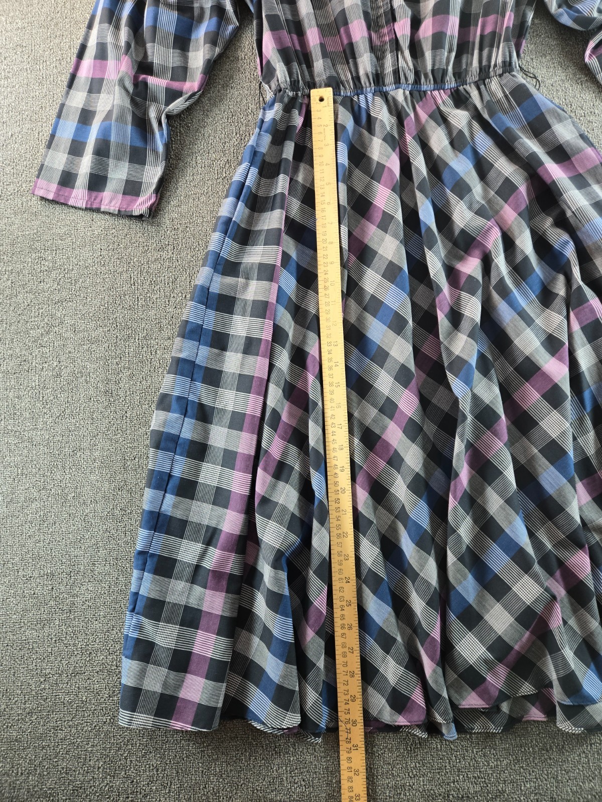 Alison Peters Plaid Swing Dress Size 14 Vintage Tartan Plaid