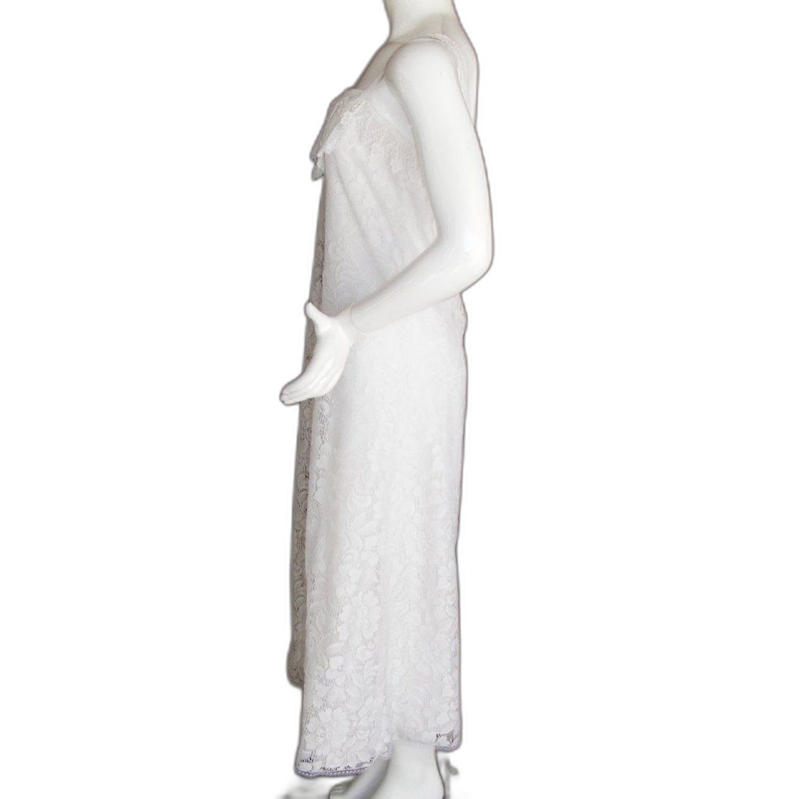 JESSICA MCCLINTOCK Dress, XS/S, White Lace, Maxi, Spaghetti Straps, Vintage