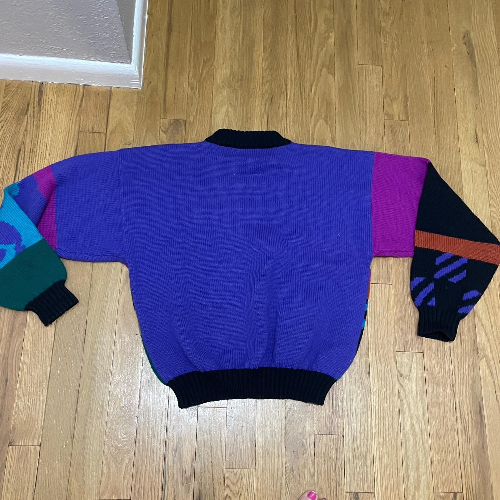 Vintage Obermeyer Ladies Colorful 90s Retro Geometric Pattern Knit Ski Sweater