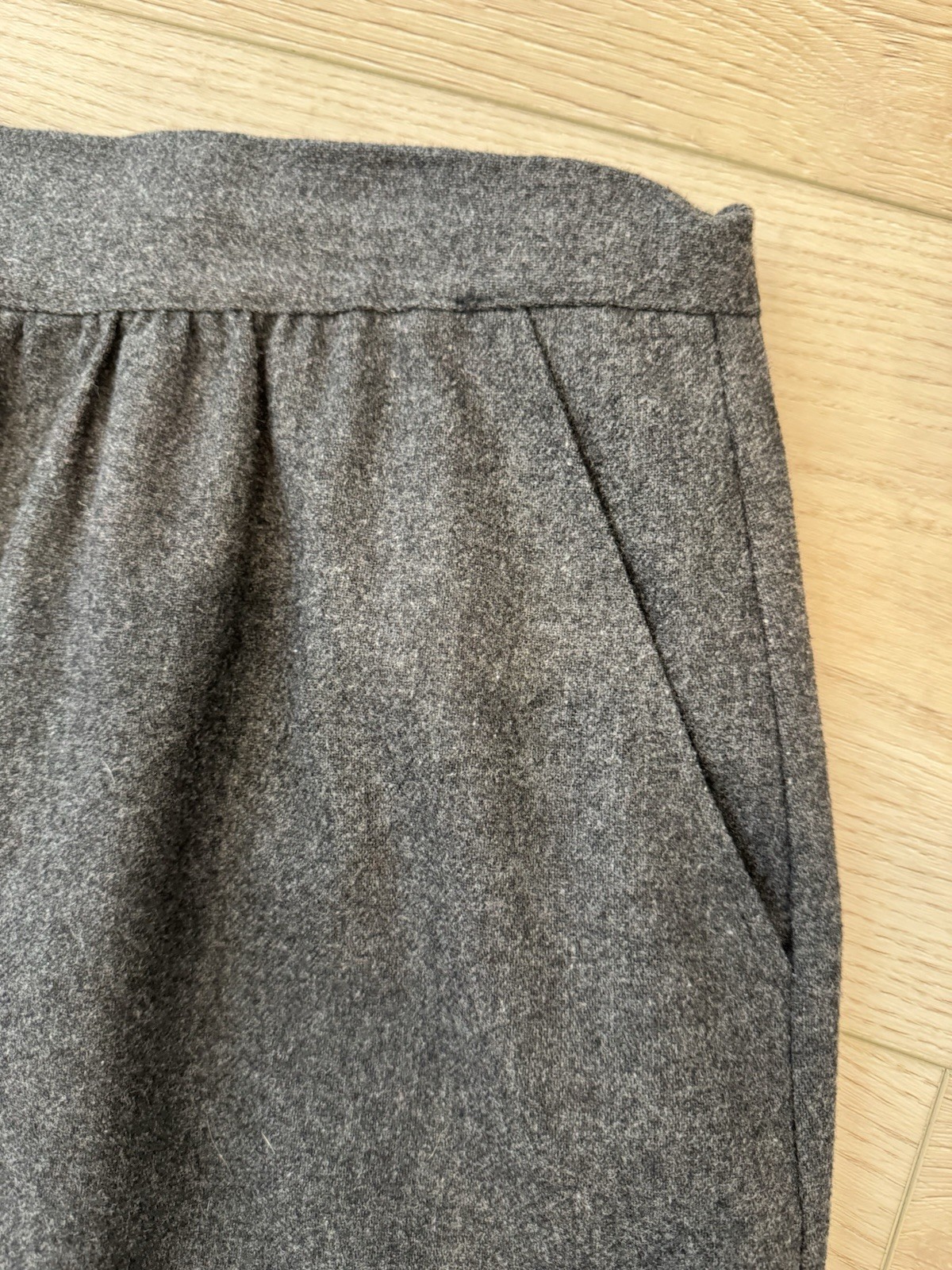 VTG 70-80s Steel Dark Grey Skirt Women’s Sz 14 Pockets A Line Knee Classic
