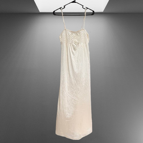 Vintage Kayser Enkalure Nylon Long Nightgown Ivory RN14596 Large