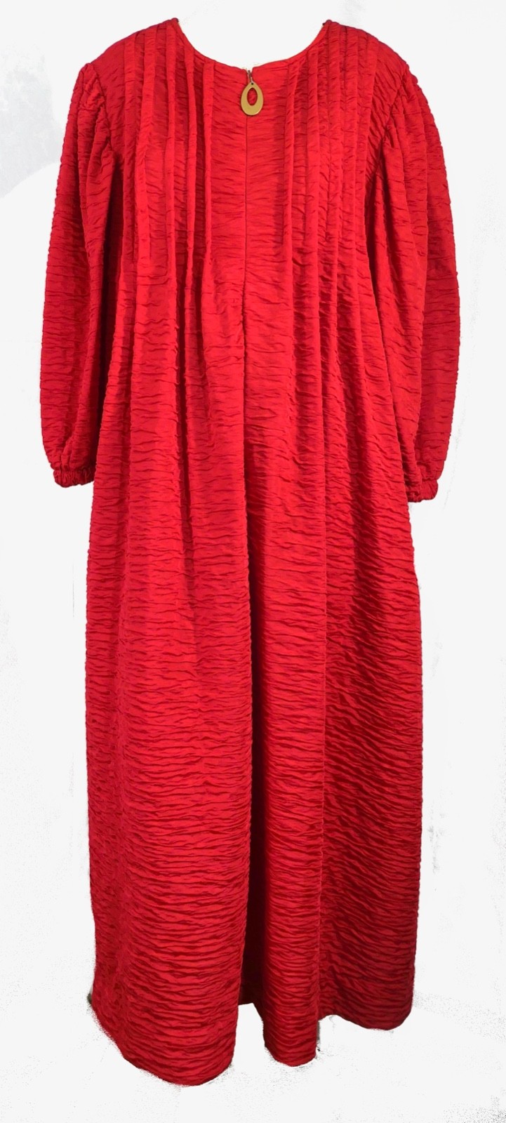 Retro Vintage Crinkle Red Caftan Lounger Dress Ariel Peter Keyloun 2X Plus