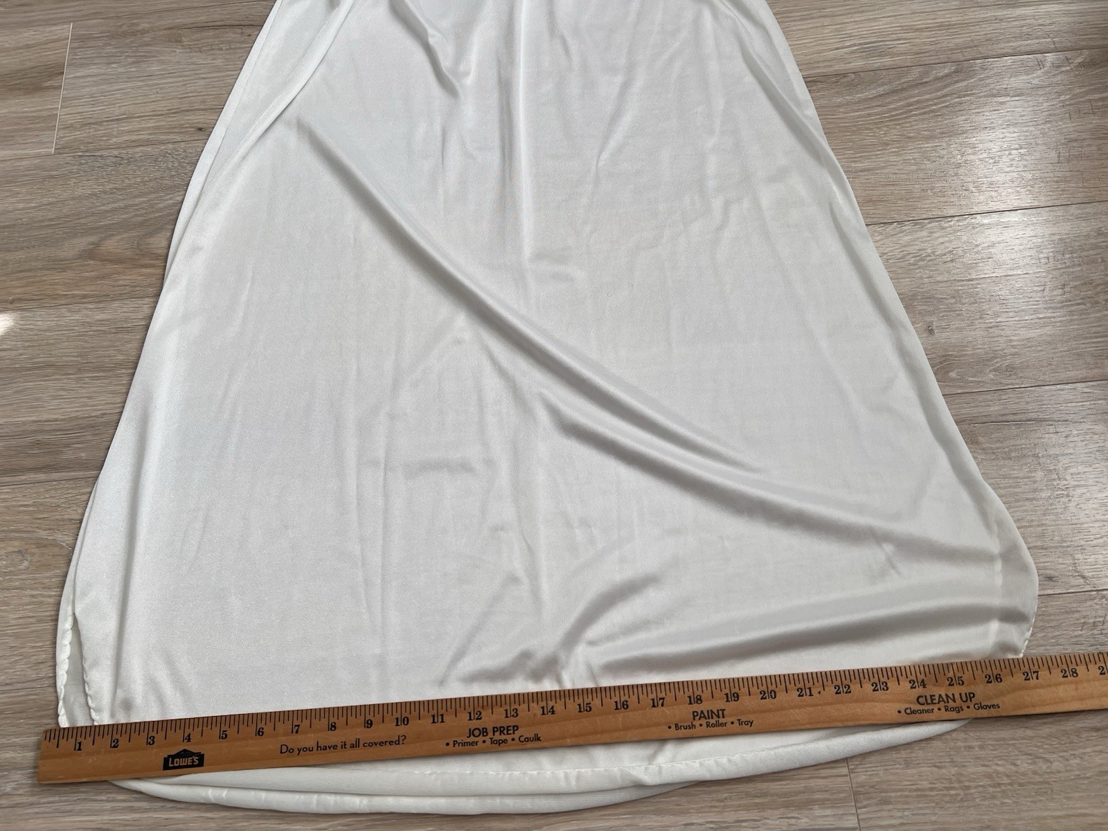 VTG Velrose Half Slip Women’s 1X 35” Long White Nylon Slit Lace Trim Made in USA