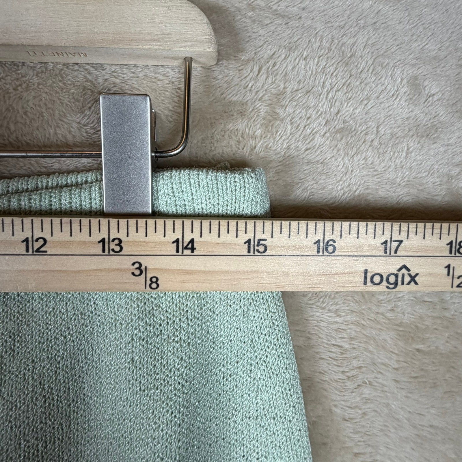 J.S.S. Vintage Mint Green Wool Blend Knit Skirt Set Petite Made in USA Cardigan