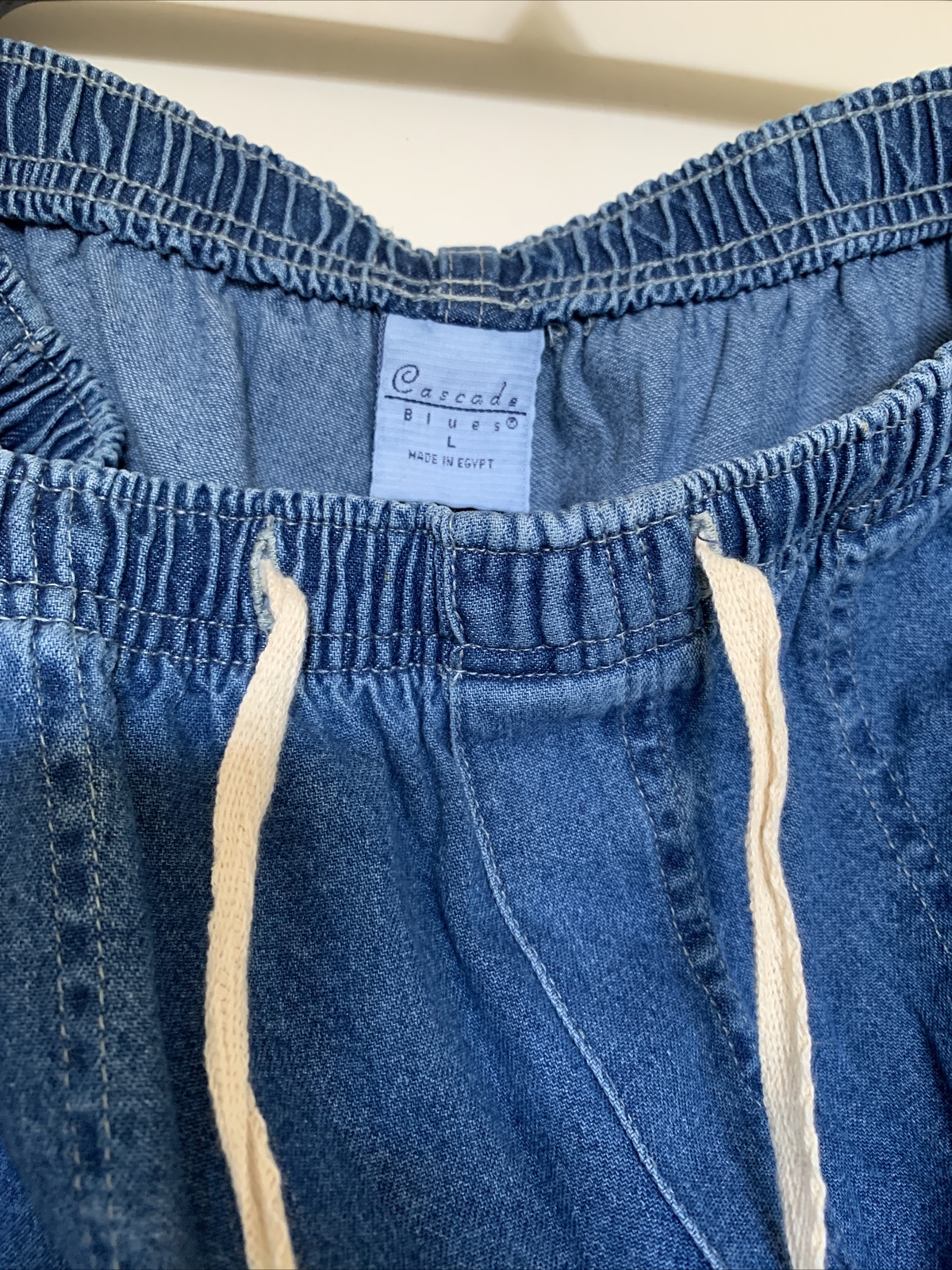 Cascade Blues 3 Pairs Elastic Waist Capri Pants VTG Denim Women’s Jeans Size L