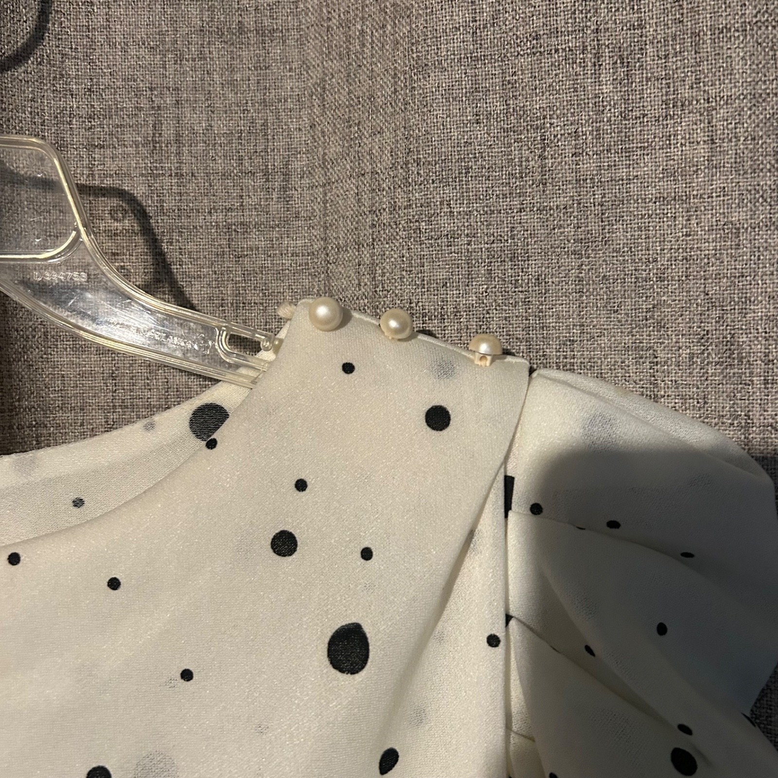 VTG white with black polka dots sheer dress 16 1/2