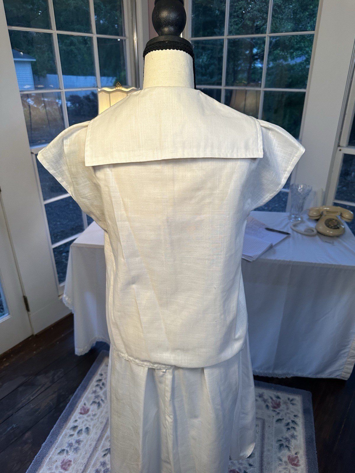Vintage 50s Off-White Eggshell Swing Dress With Jacket Princess Bodice Small