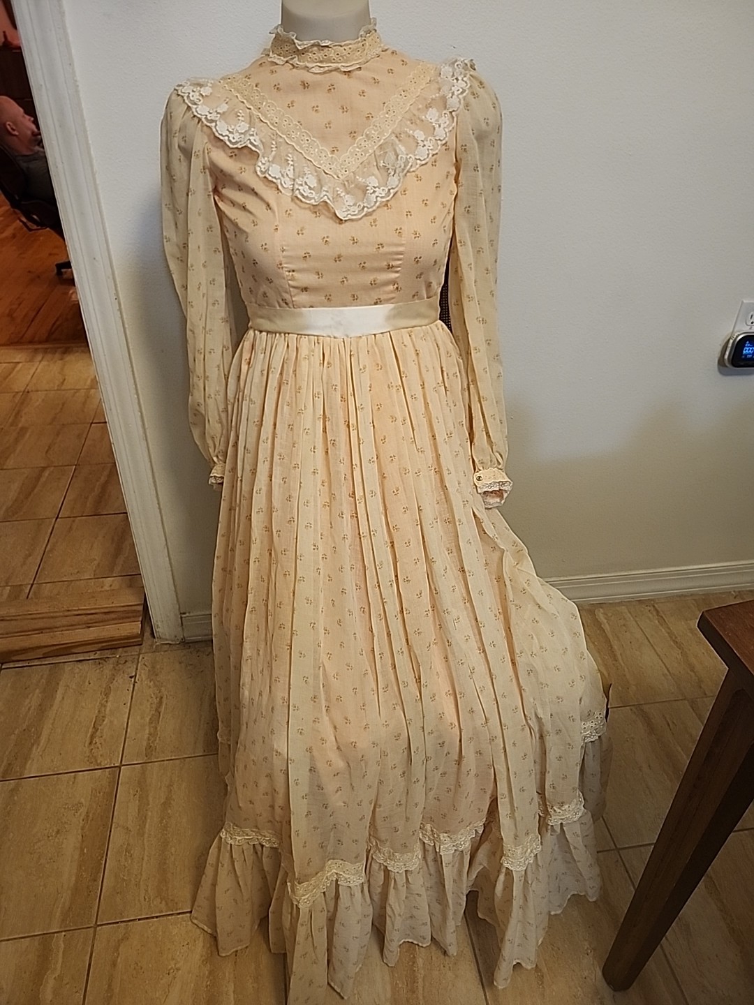 Handmade Pink Vintage Floral Victorian Prarie Cottagecore Dress