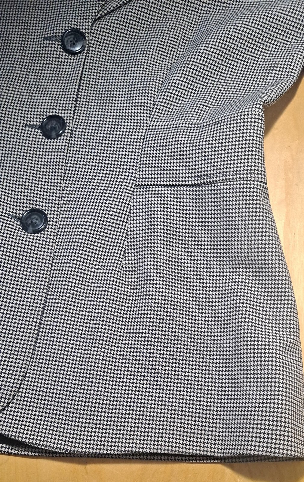 Vtg 90s Bisou-Bisou Michele Bohbot Bergdorf Goodman HoundstoothCheck Blazer 10