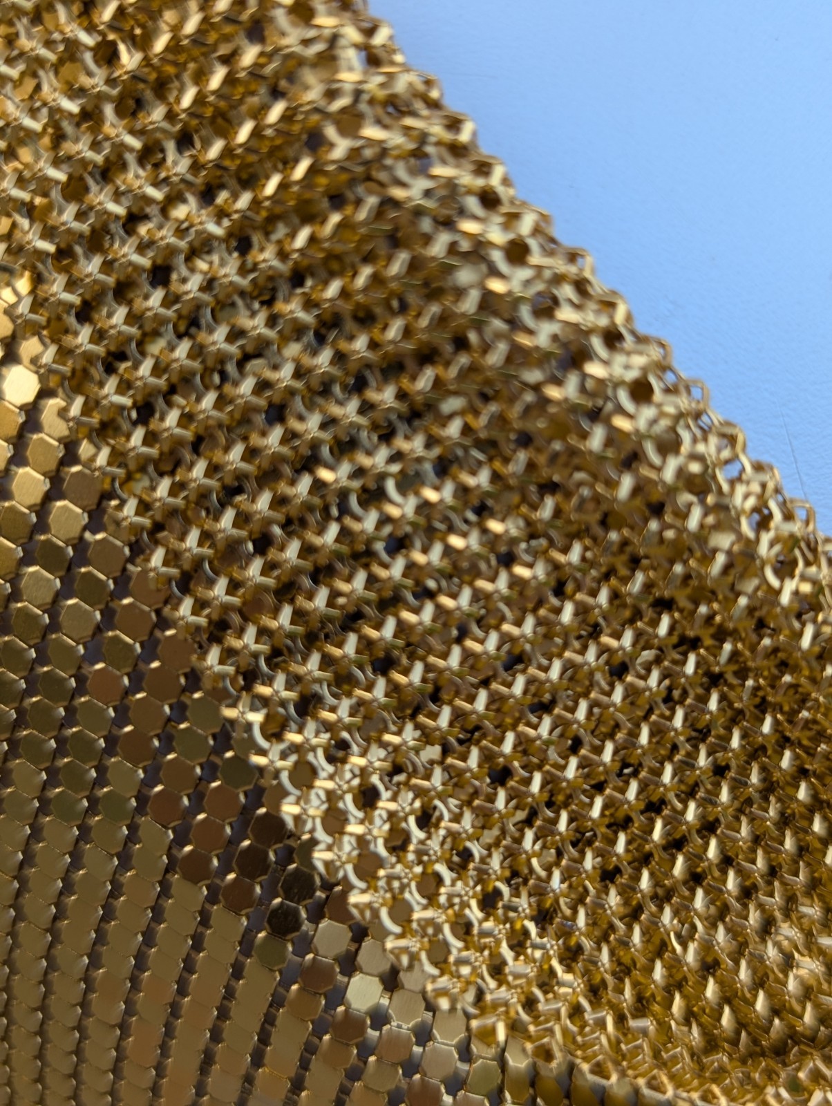 Authentic Vintage Studio 54 Dress Liquid Gold Seamless Mesh Chainmail Metal