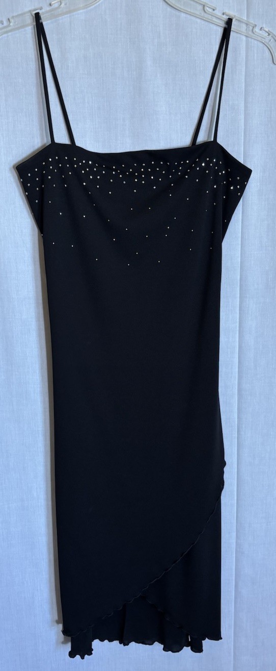 Vintage Finesse 90’s Y2k Black Dress Whimsical Sparkle Feminine Goth Medium NWT
