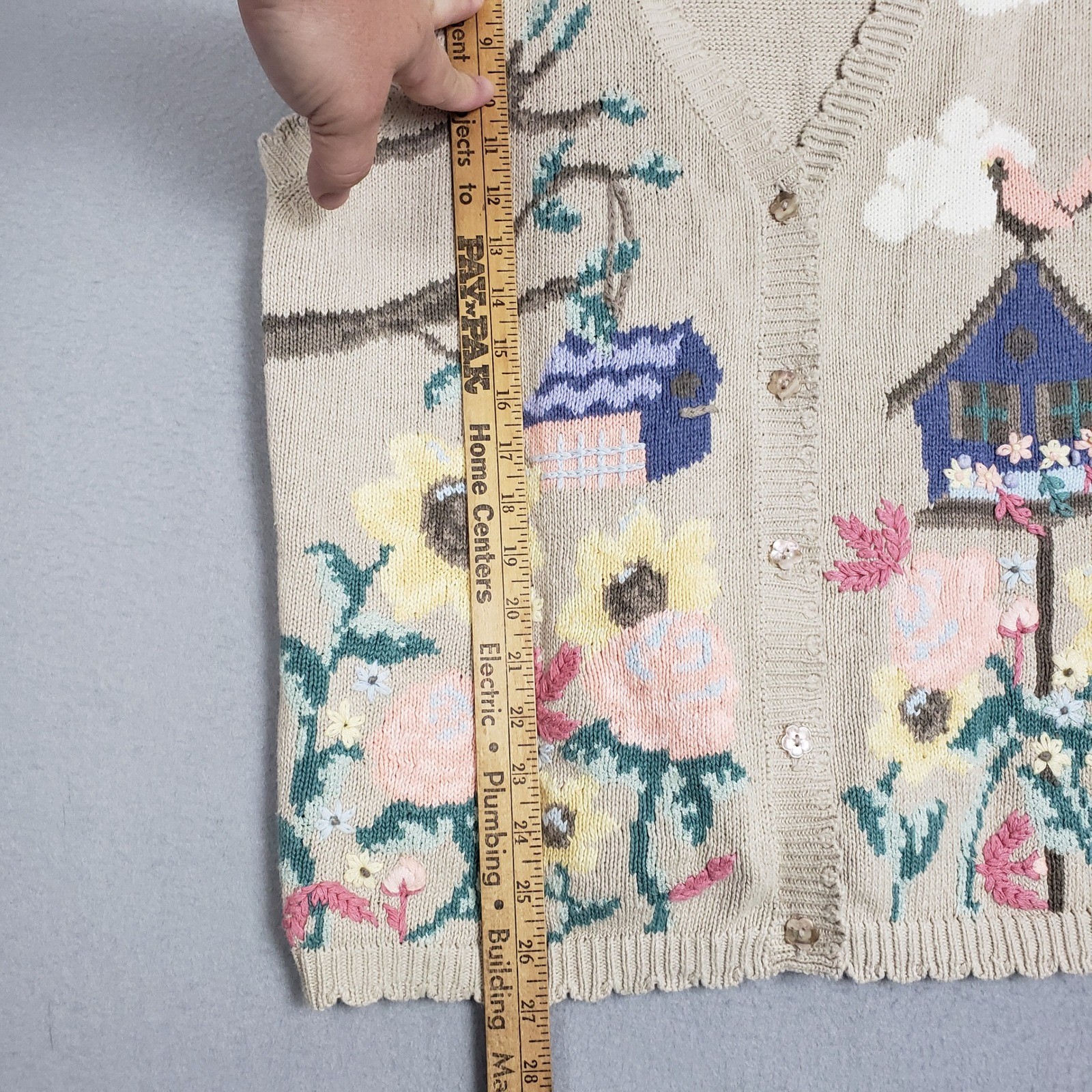 Vintage Northern Reflections XL Sweater Vest Birdhouse Grannycore Shabby Chic