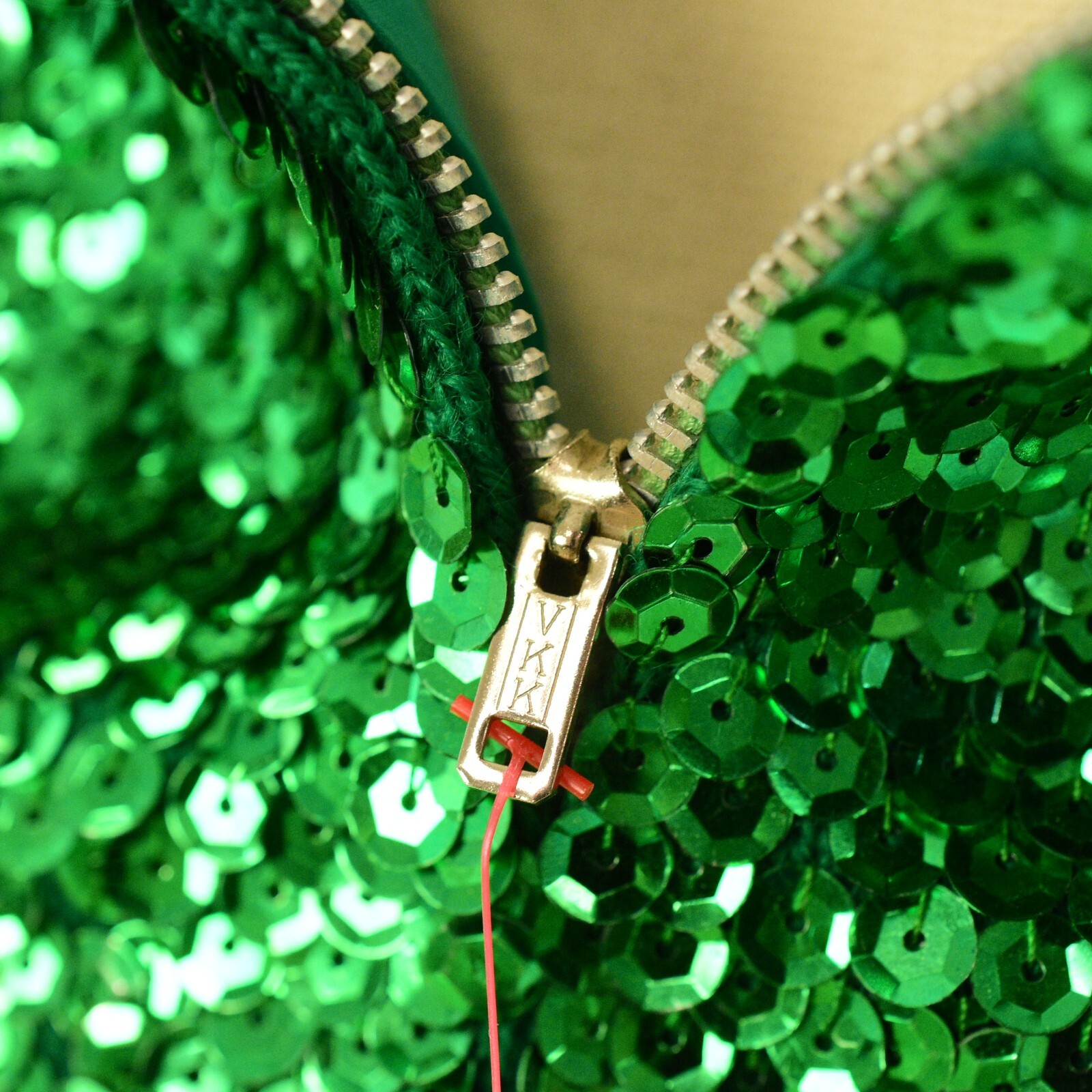 50s Vintage Beaded Sequin Wool Top Womens S Green Coral Rockabilly Cocktail Tank
