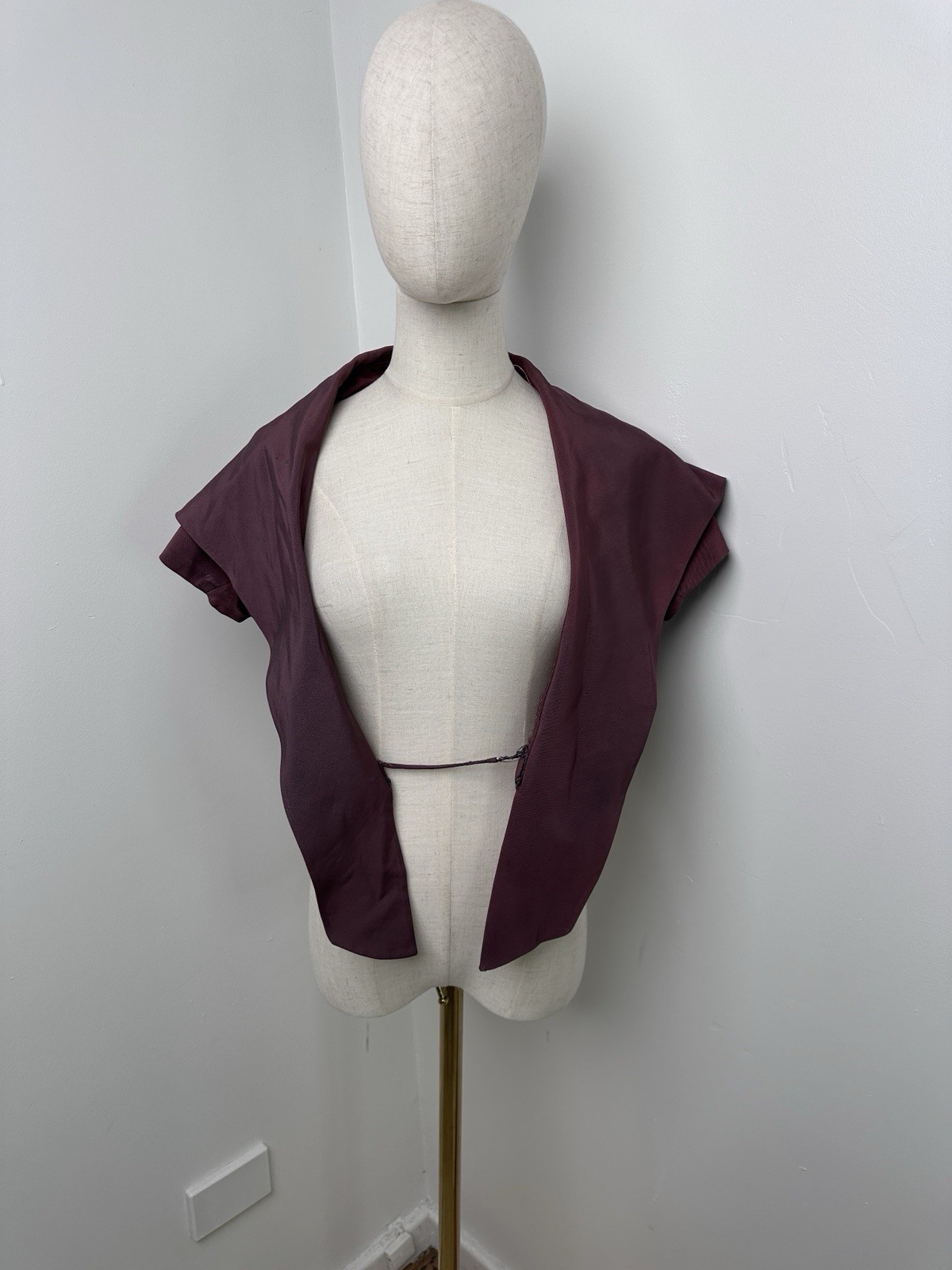 VTG 1940s 50s Sz S Mulberry Plum Cropped Jacket Mid Century Bolero Short Sleeve