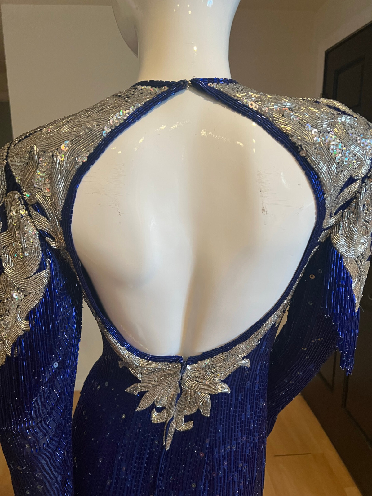 80’S VINTAGE NAEEM KHAN RIAZEE X LILLIE RUBIN EMBELLISHED BEADED GOWN SZ S SMALL